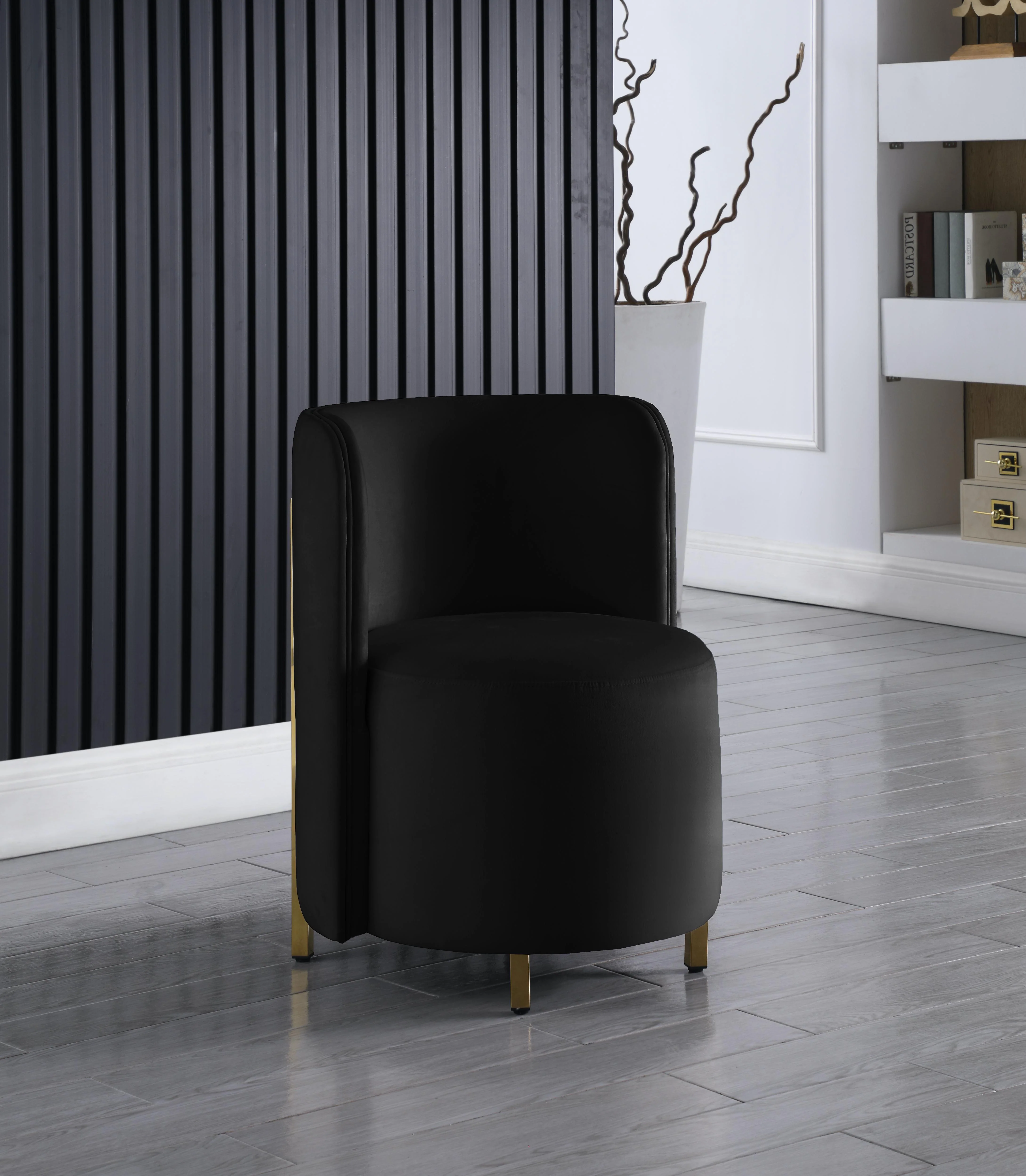 Rotunda Black Velvet Accent Chair - Image 2