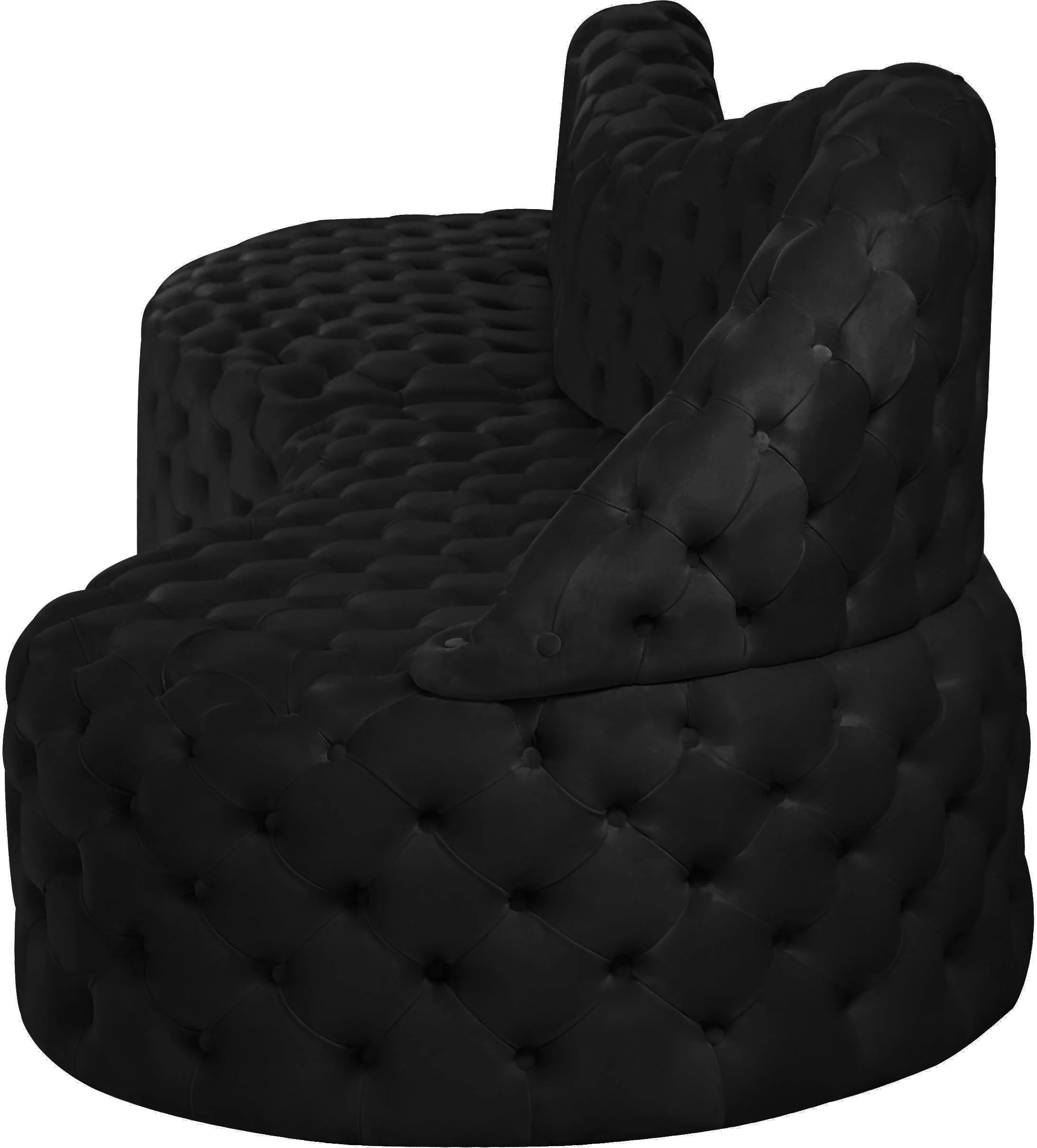 Royal Black Velvet 2pc. Sectional - Image 6
