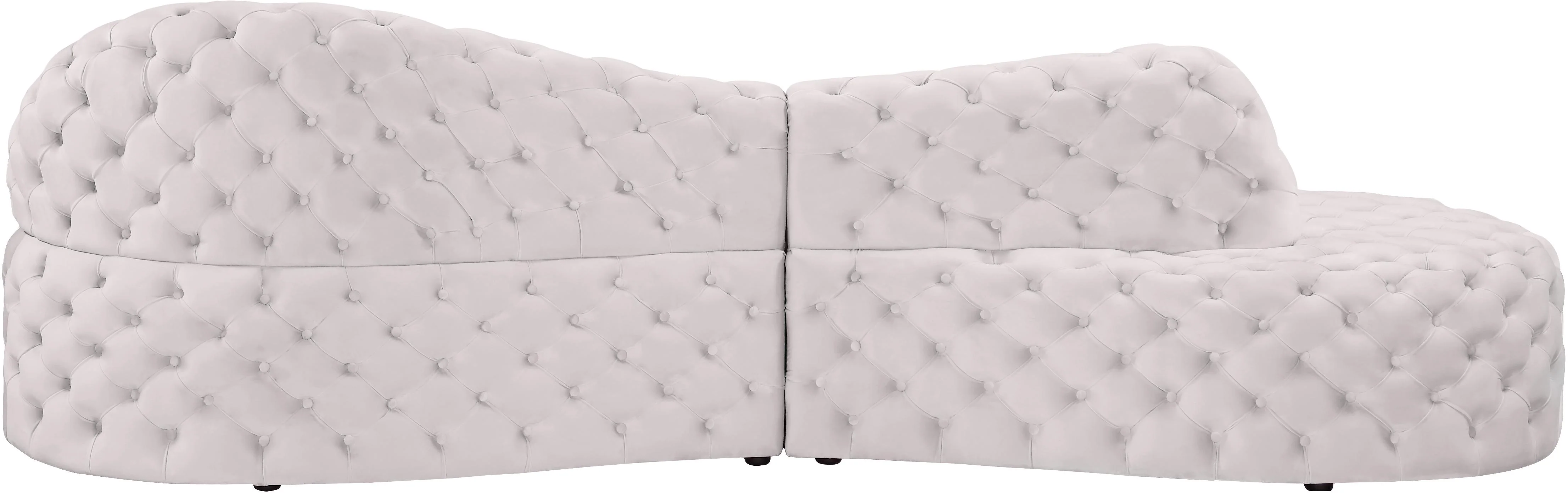 Royal Cream Velvet 2pc. Sectional - Image 3