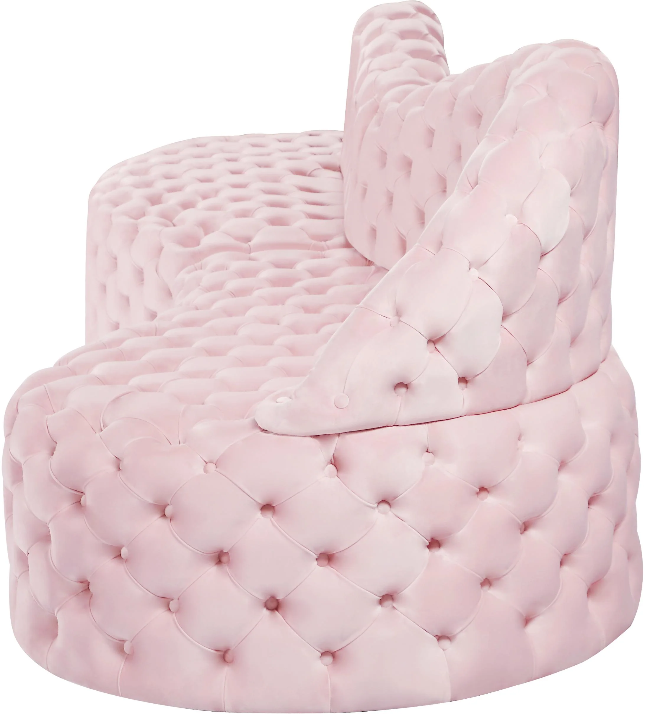 Royal Pink Velvet 2pc. Sectional - Image 6