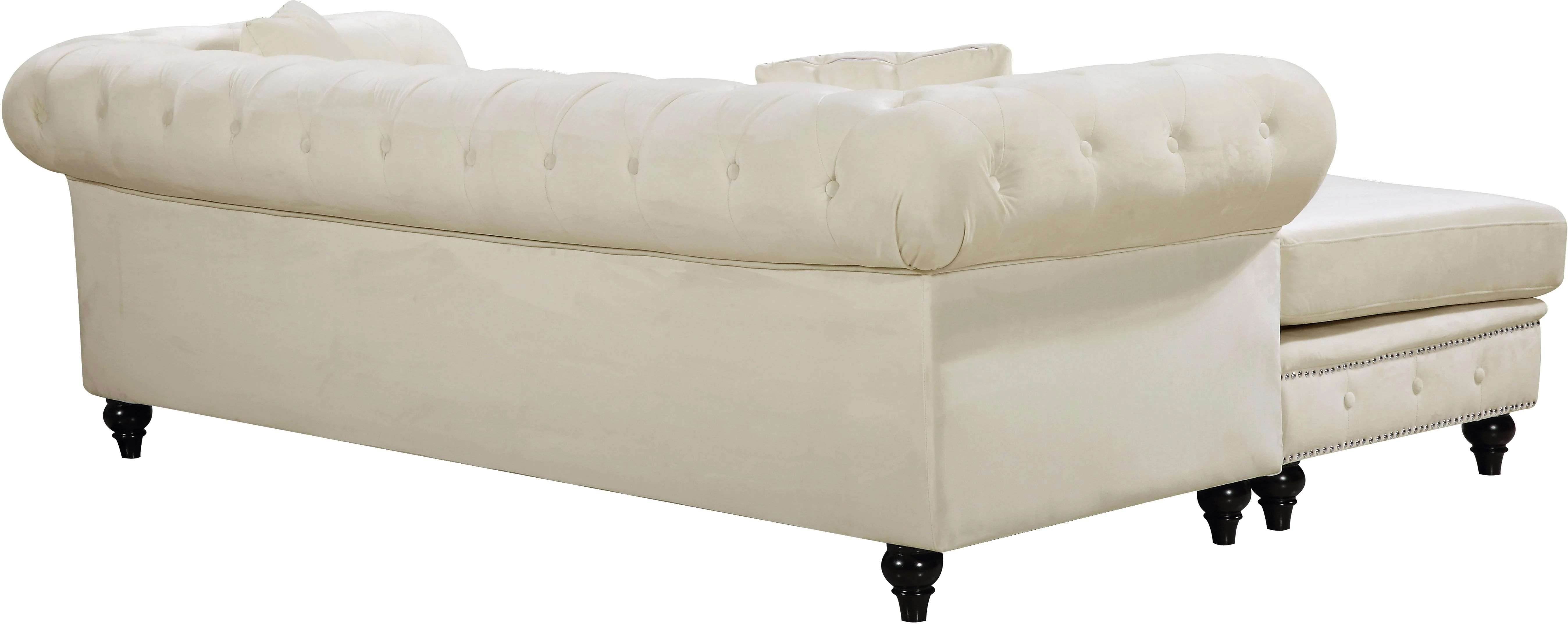 Sabrina Cream Velvet 2pc. Reversible Sectional - Image 4
