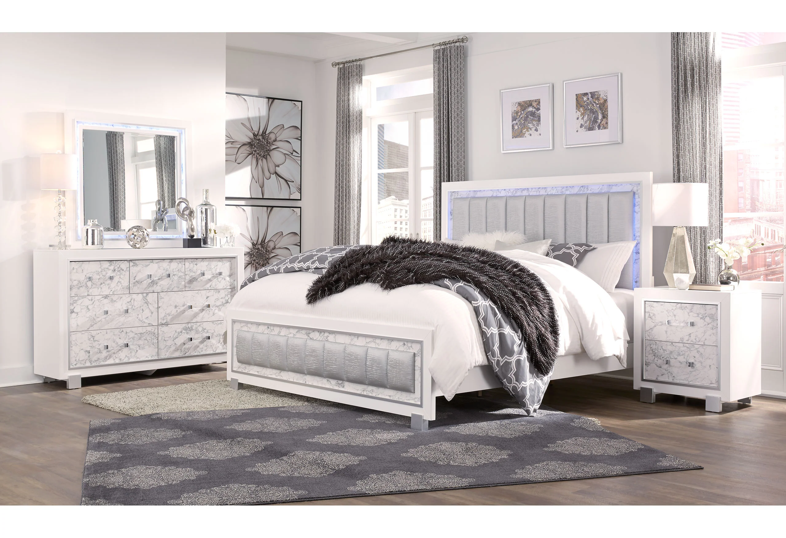 SANTORINI WHITE QUEEN BED - Image 4