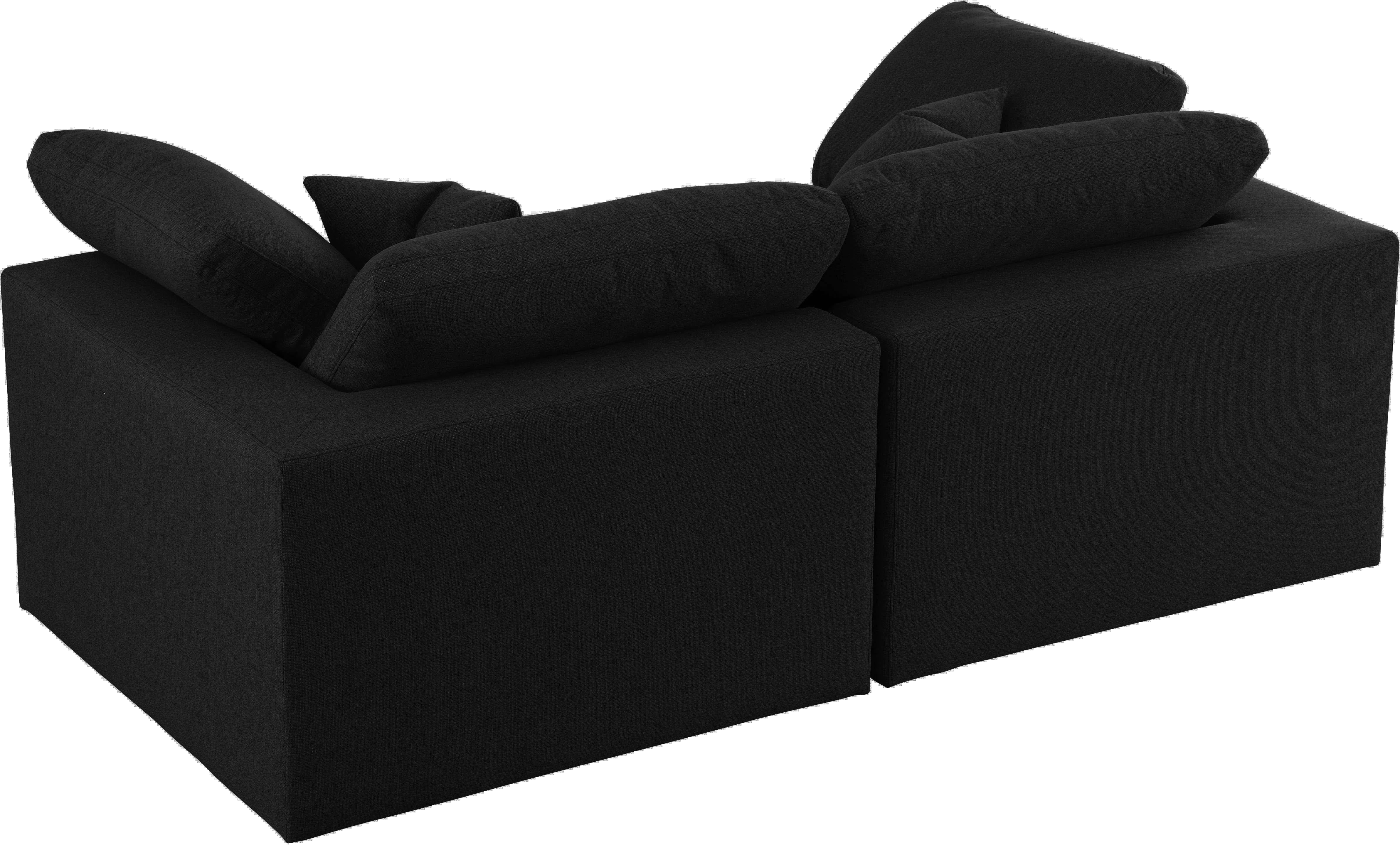 Serene Black Linen Fabric Deluxe Cloud Modular Sofa - Image 10