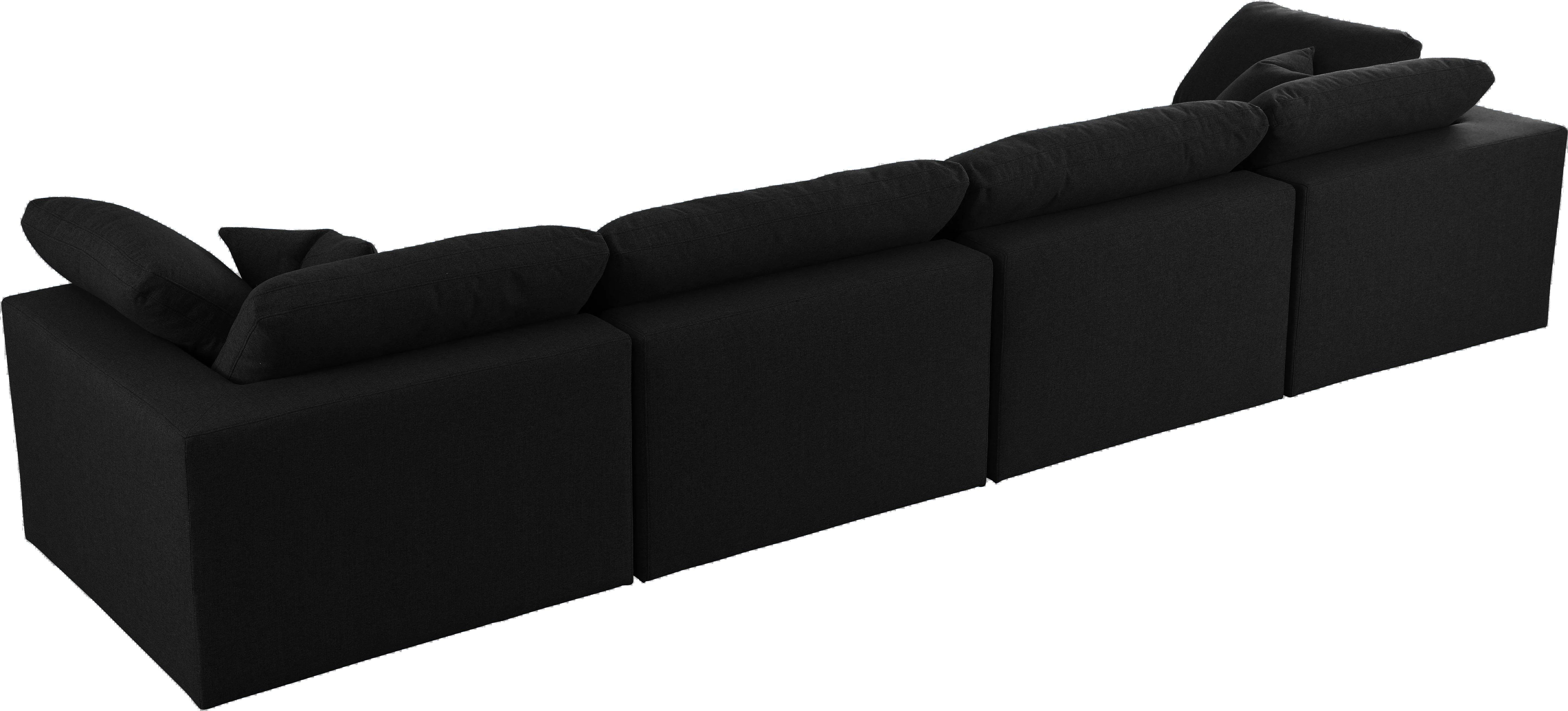 Serene Black Linen Fabric Deluxe Cloud Modular Sofa - Image 6