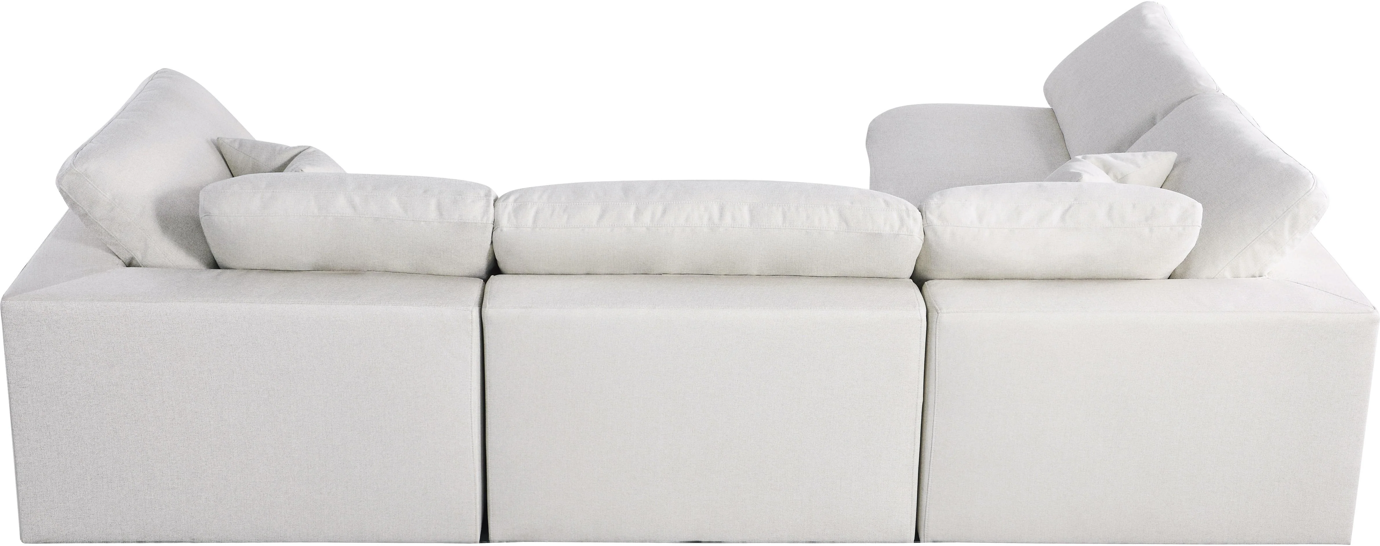 Serene Cream Linen Fabric Deluxe Cloud Modular Sectional - Image 10