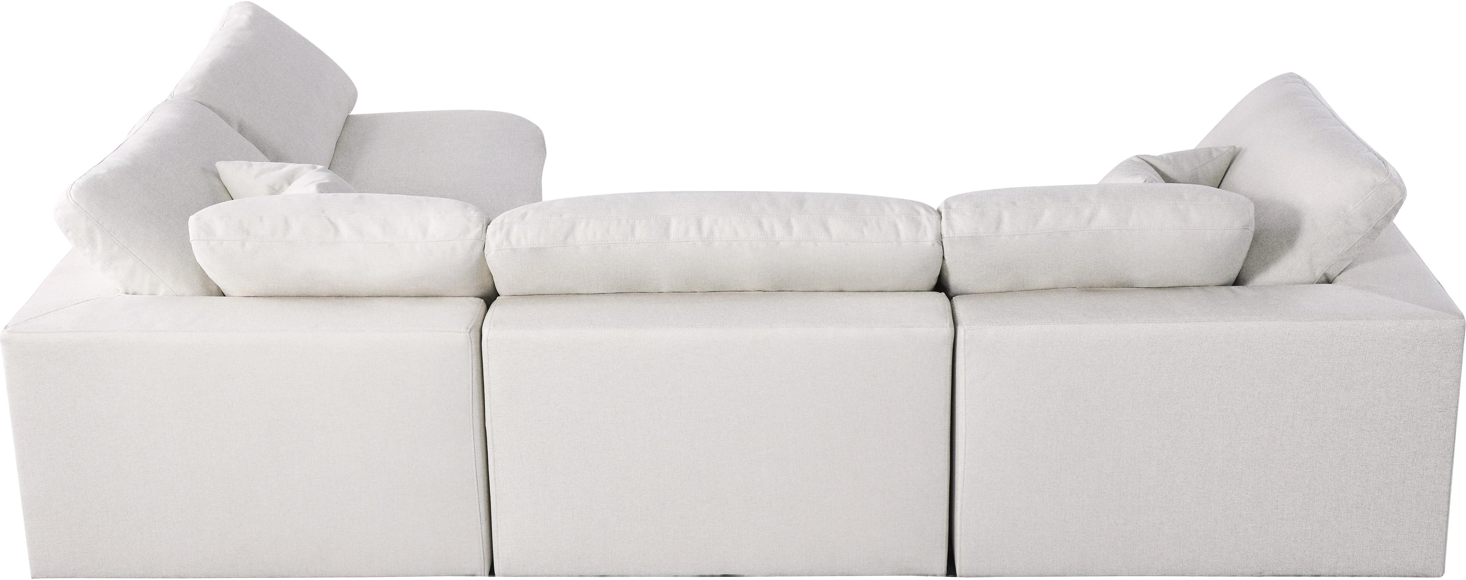 Serene Cream Linen Fabric Deluxe Cloud Modular Sectional - Image 11