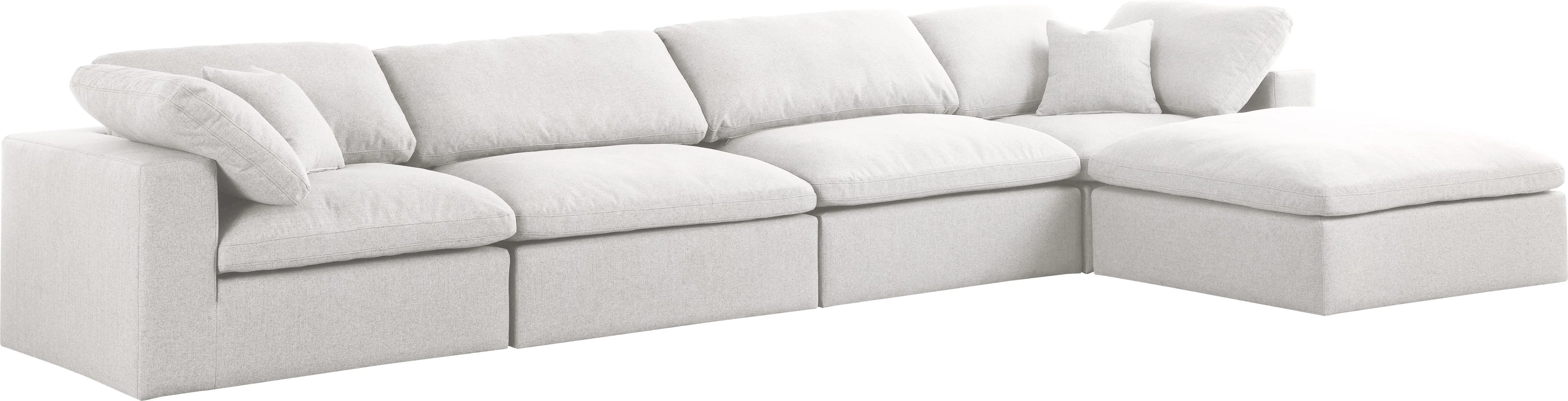 Serene Cream Linen Fabric Deluxe Cloud Modular Sectional - Image 12