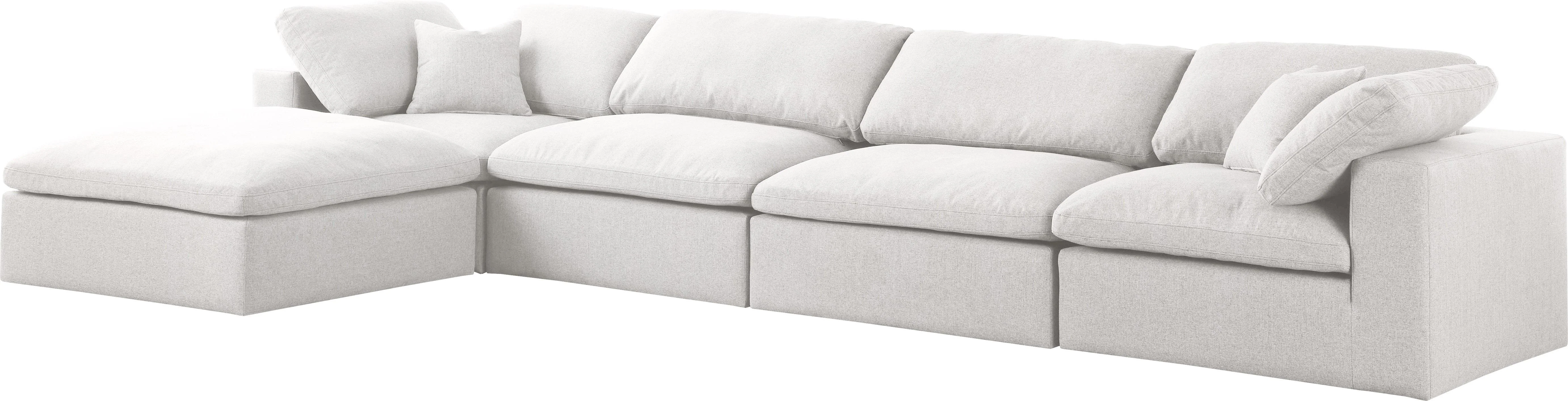 Serene Cream Linen Fabric Deluxe Cloud Modular Sectional - Image 13