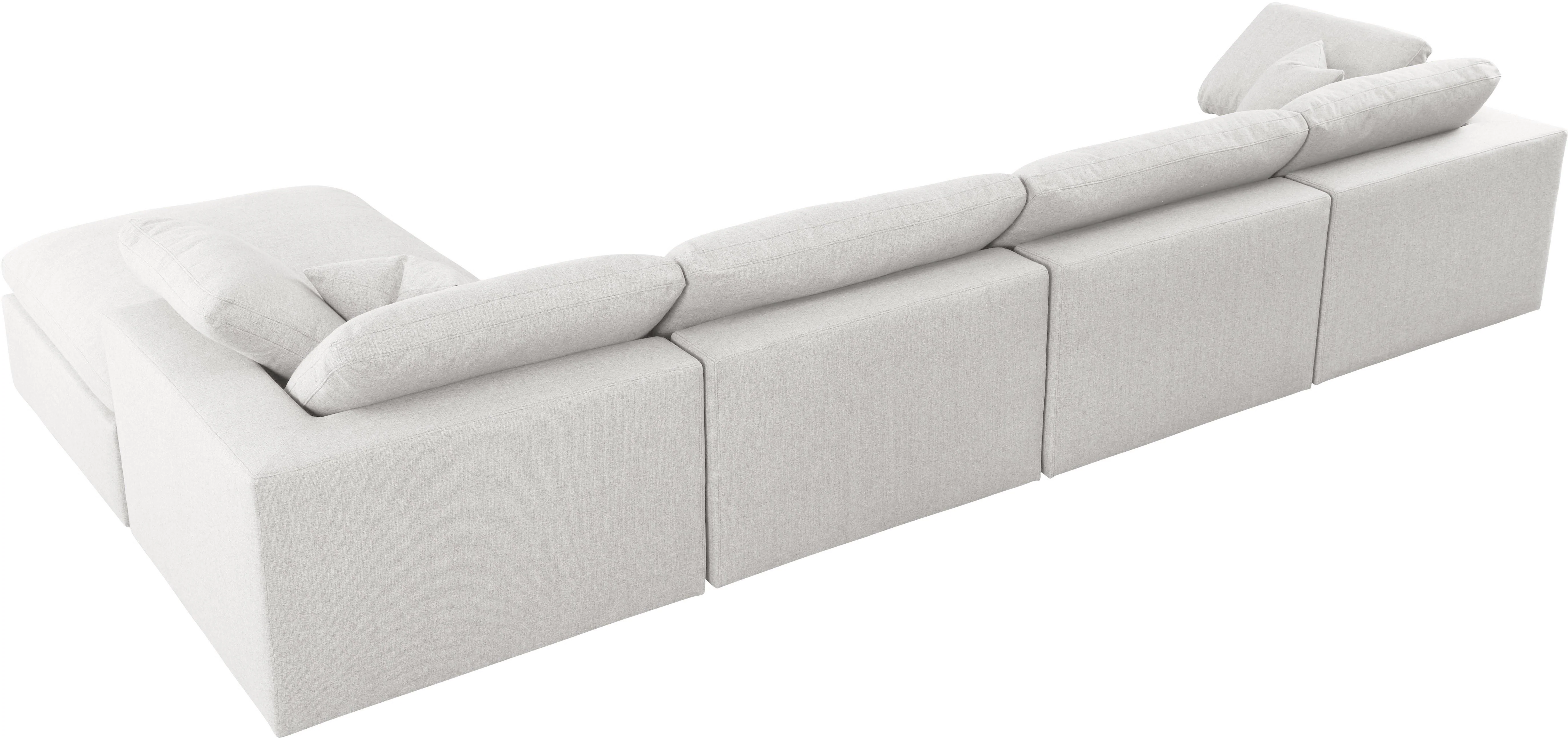 Serene Cream Linen Fabric Deluxe Cloud Modular Sectional - Image 16
