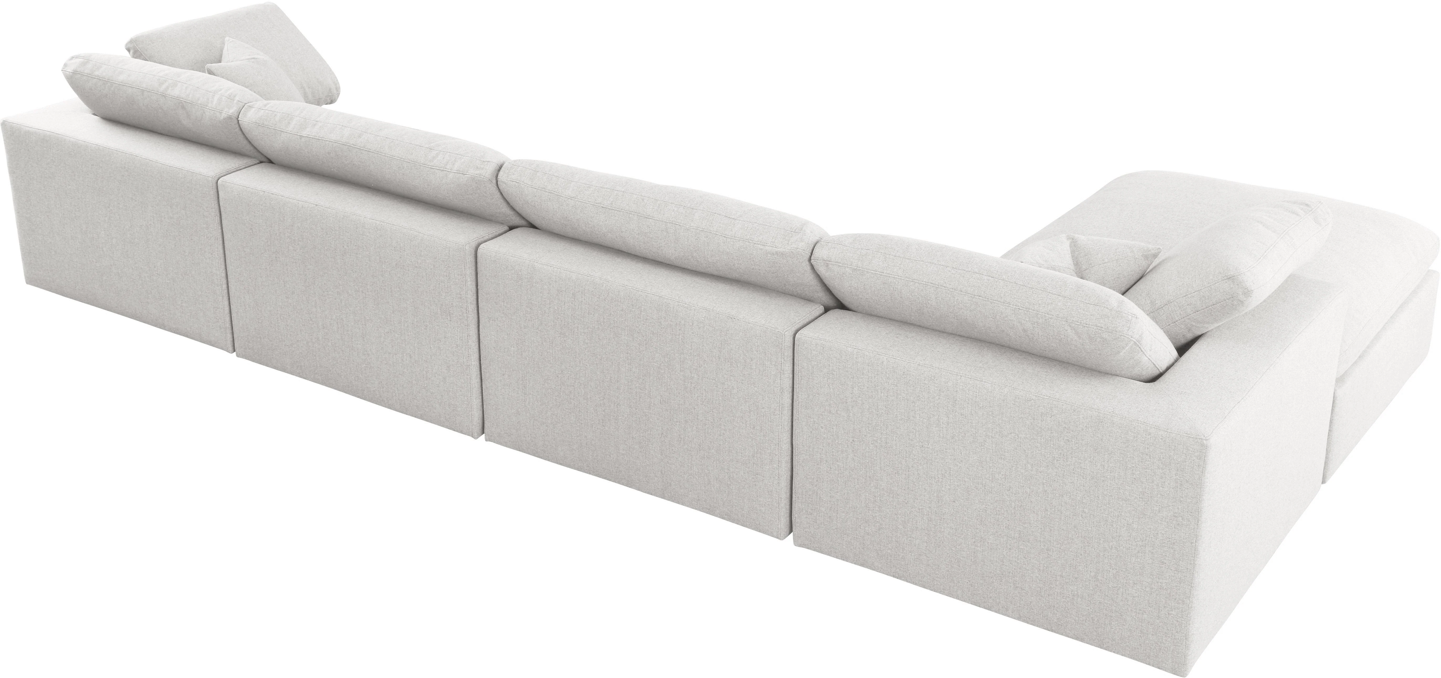 Serene Cream Linen Fabric Deluxe Cloud Modular Sectional - Image 17