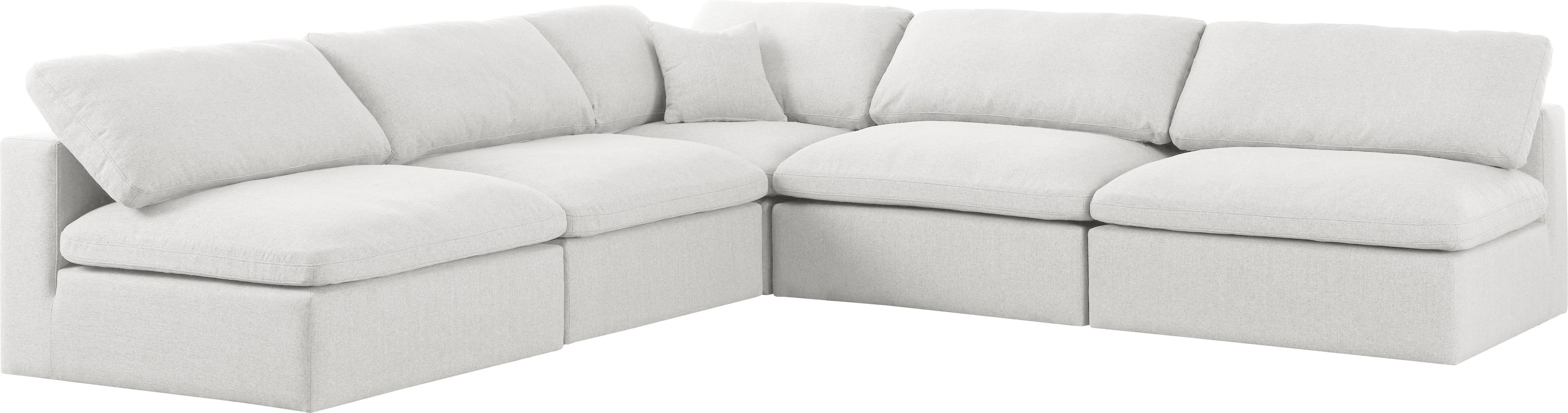 Serene Cream Linen Fabric Deluxe Cloud Modular Sectional - Image 18