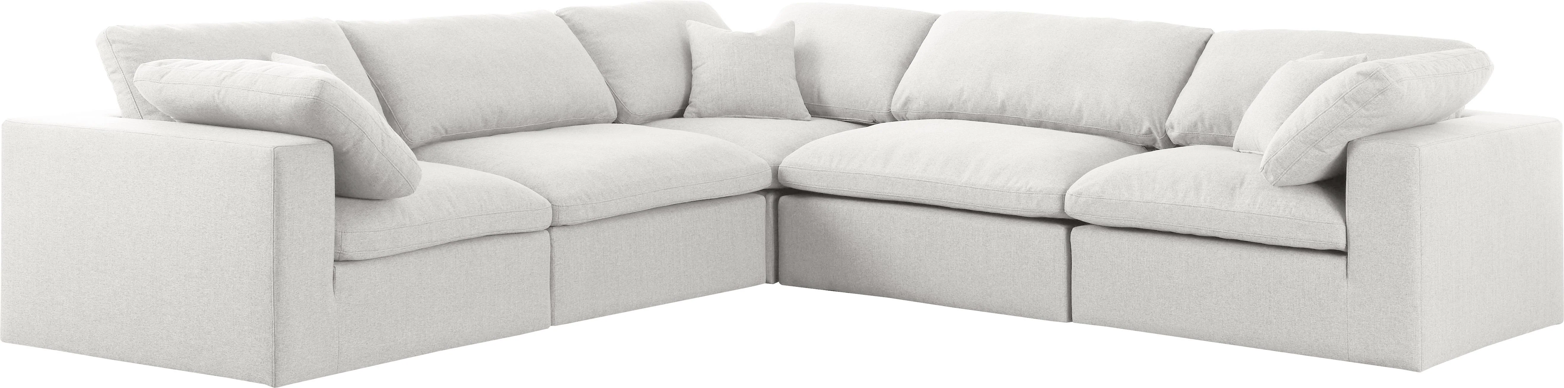 Serene Cream Linen Fabric Deluxe Cloud Modular Sectional - Image 21