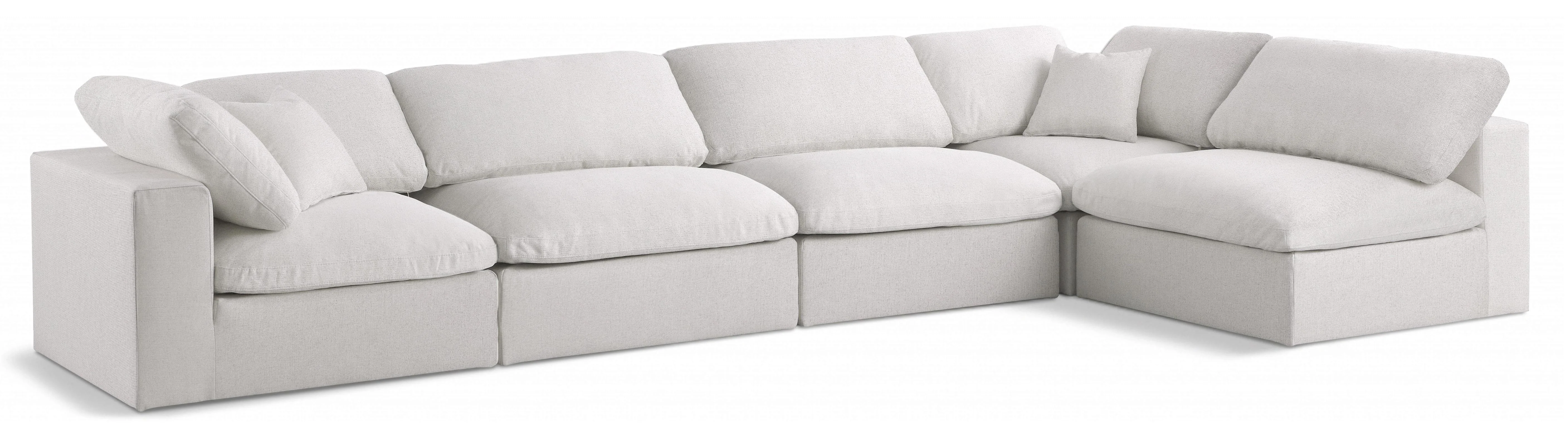 Serene Cream Linen Fabric Deluxe Cloud Modular Sectional - Image 24