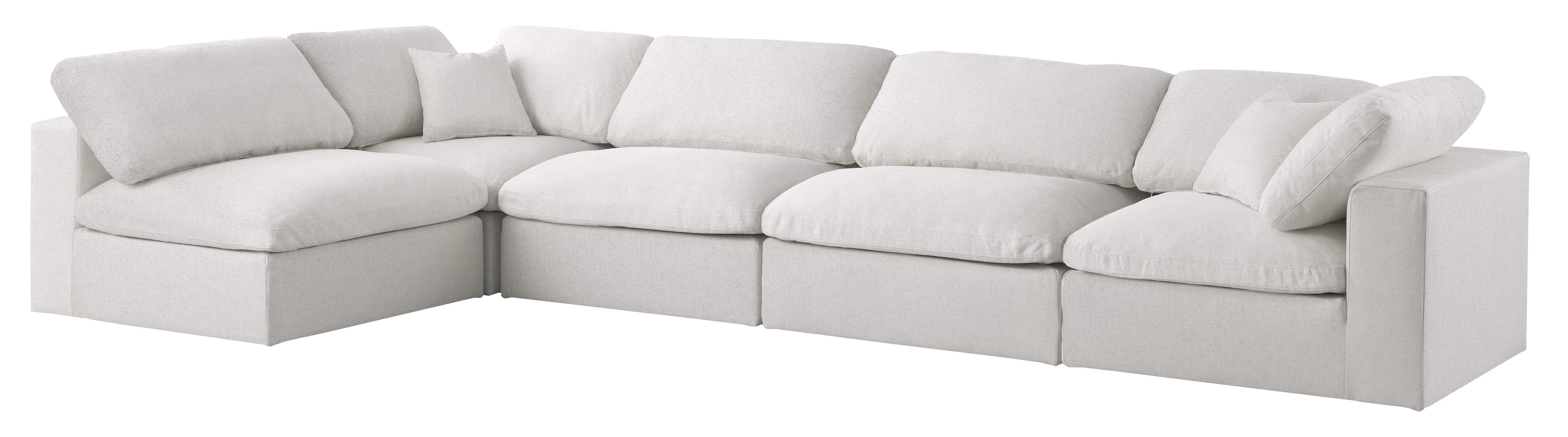 Serene Cream Linen Fabric Deluxe Cloud Modular Sectional - Image 25