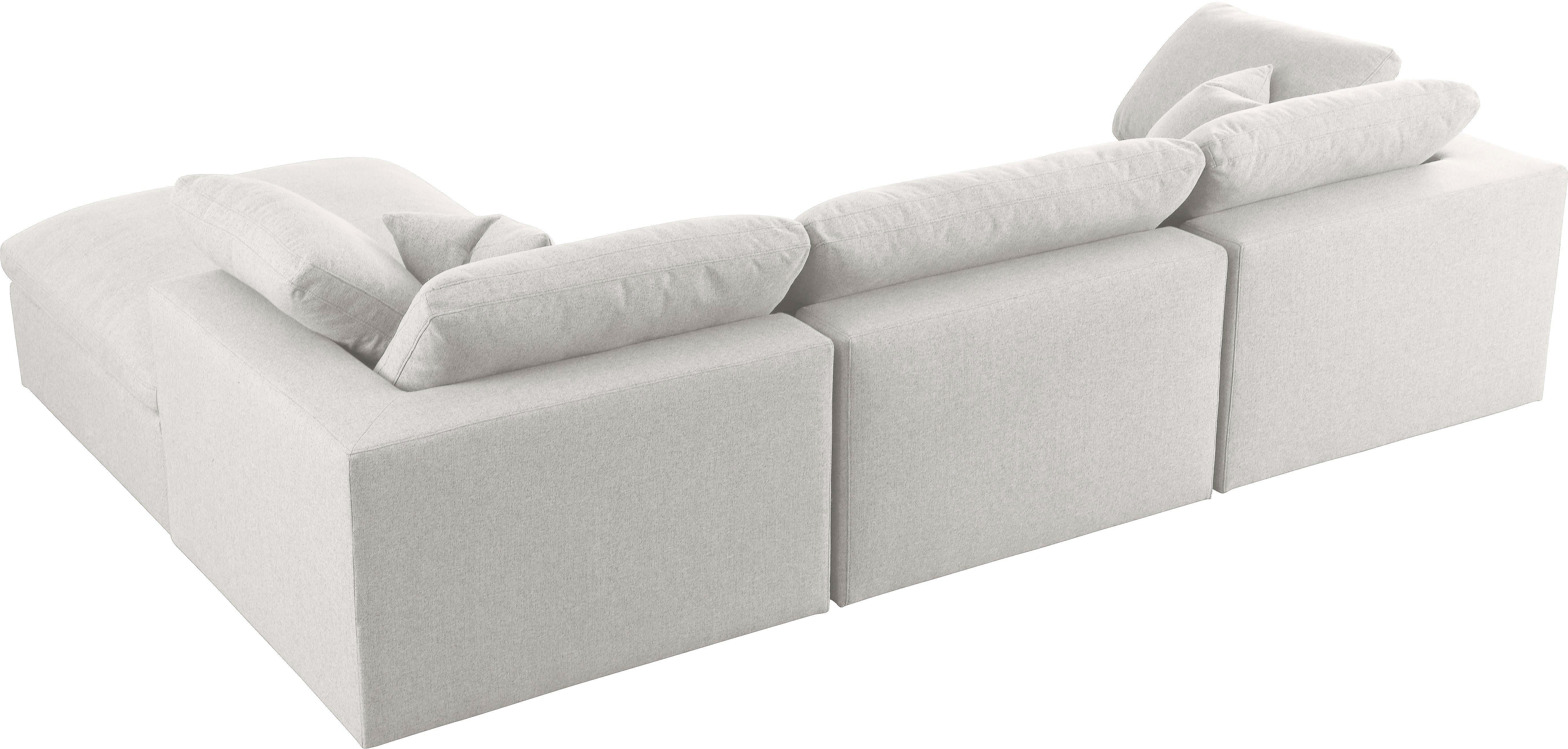 Serene Cream Linen Fabric Deluxe Cloud Modular Sectional - Image 3