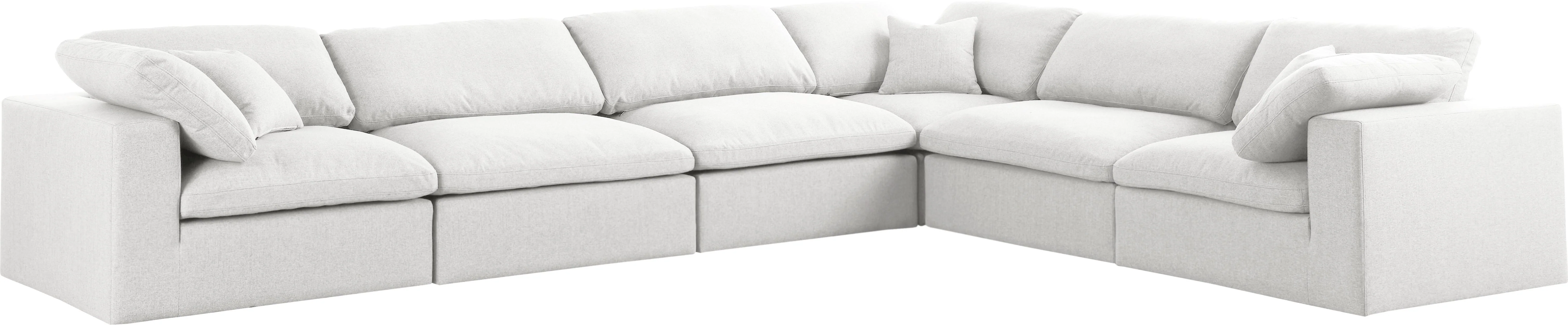 Serene Cream Linen Fabric Deluxe Cloud Modular Sectional - Image 31