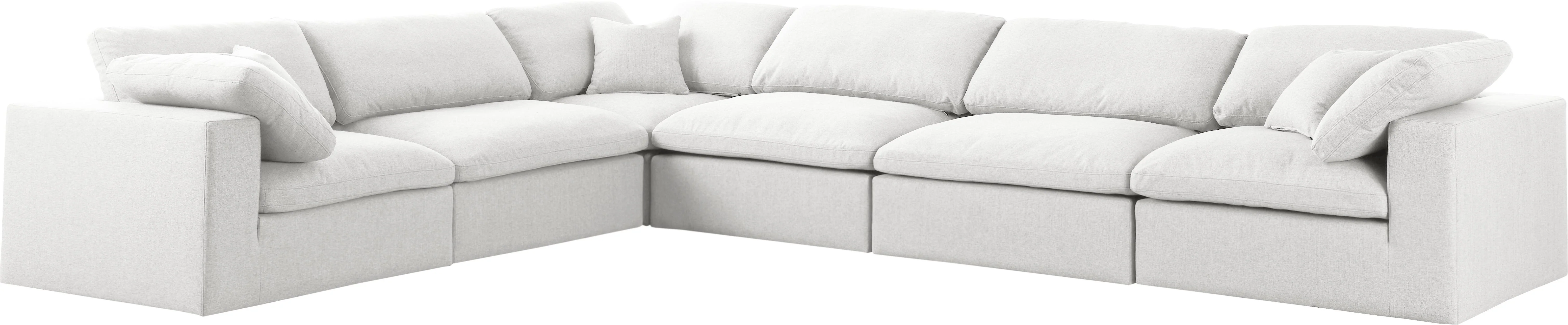 Serene Cream Linen Fabric Deluxe Cloud Modular Sectional - Image 32