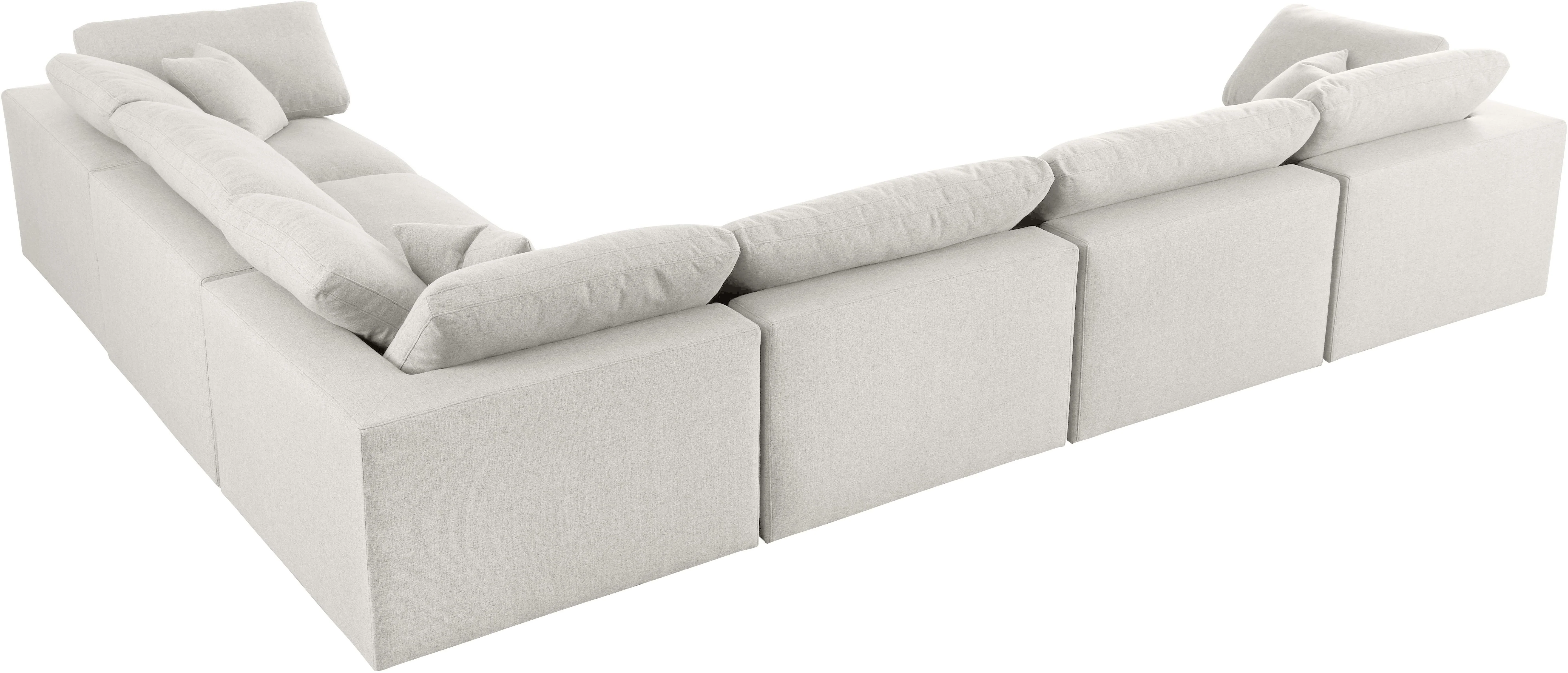 Serene Cream Linen Fabric Deluxe Cloud Modular Sectional - Image 35