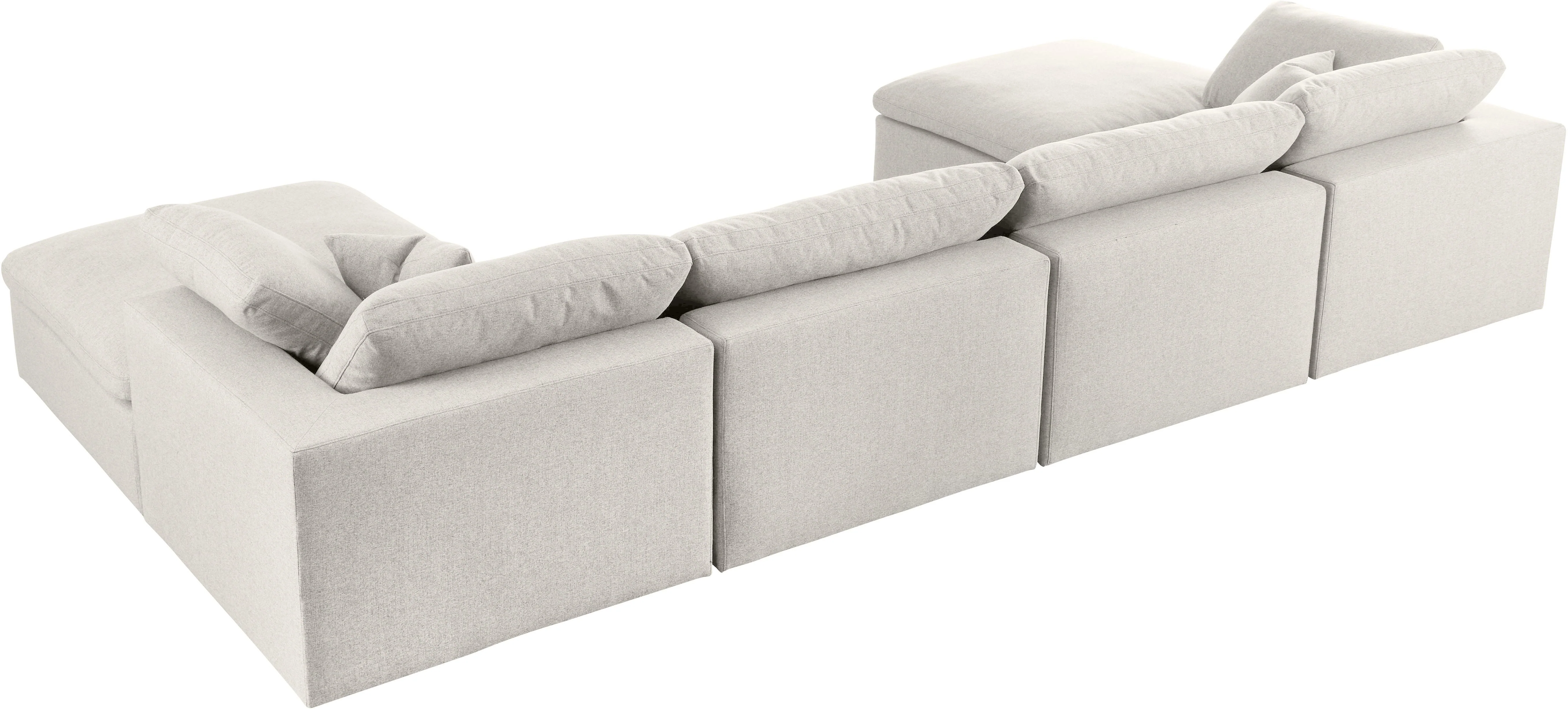 Serene Cream Linen Fabric Deluxe Cloud Modular Sectional - Image 39