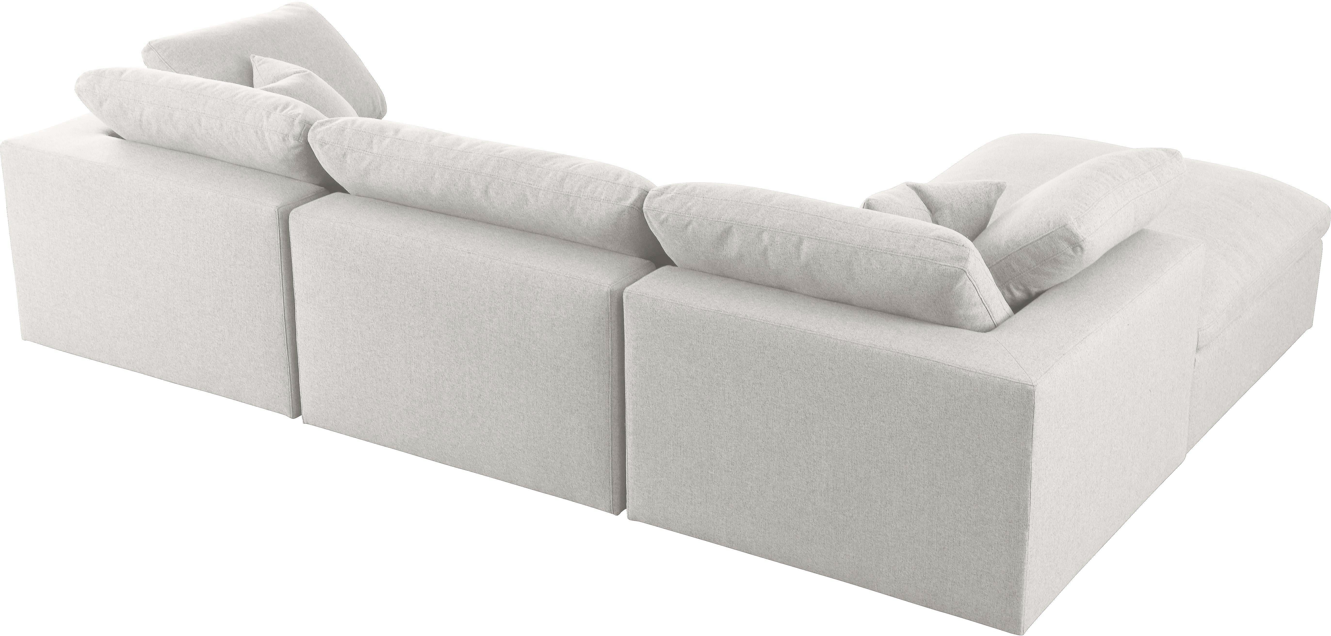 Serene Cream Linen Fabric Deluxe Cloud Modular Sectional - Image 4