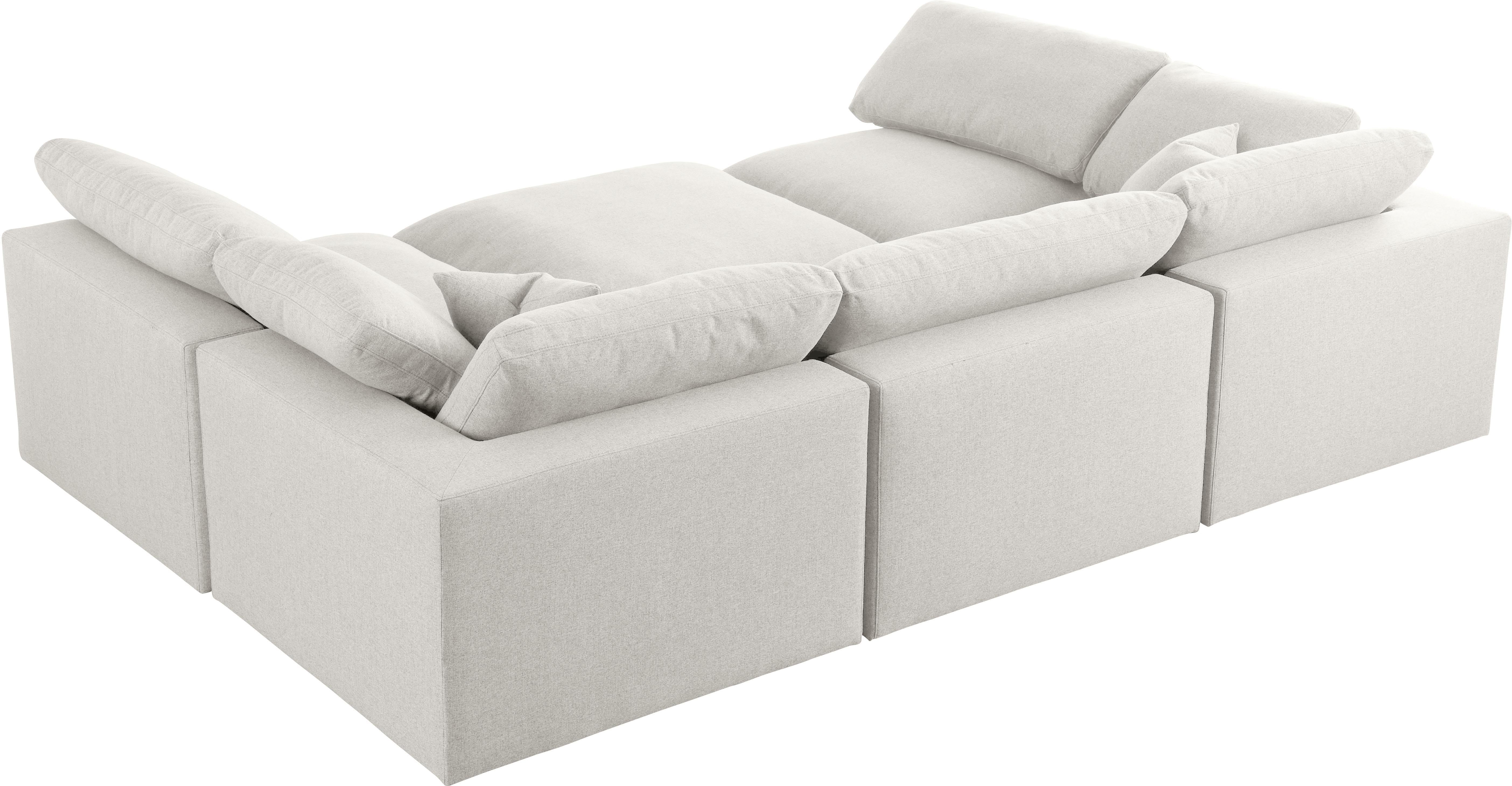 Serene Cream Linen Fabric Deluxe Cloud Modular Sectional - Image 42