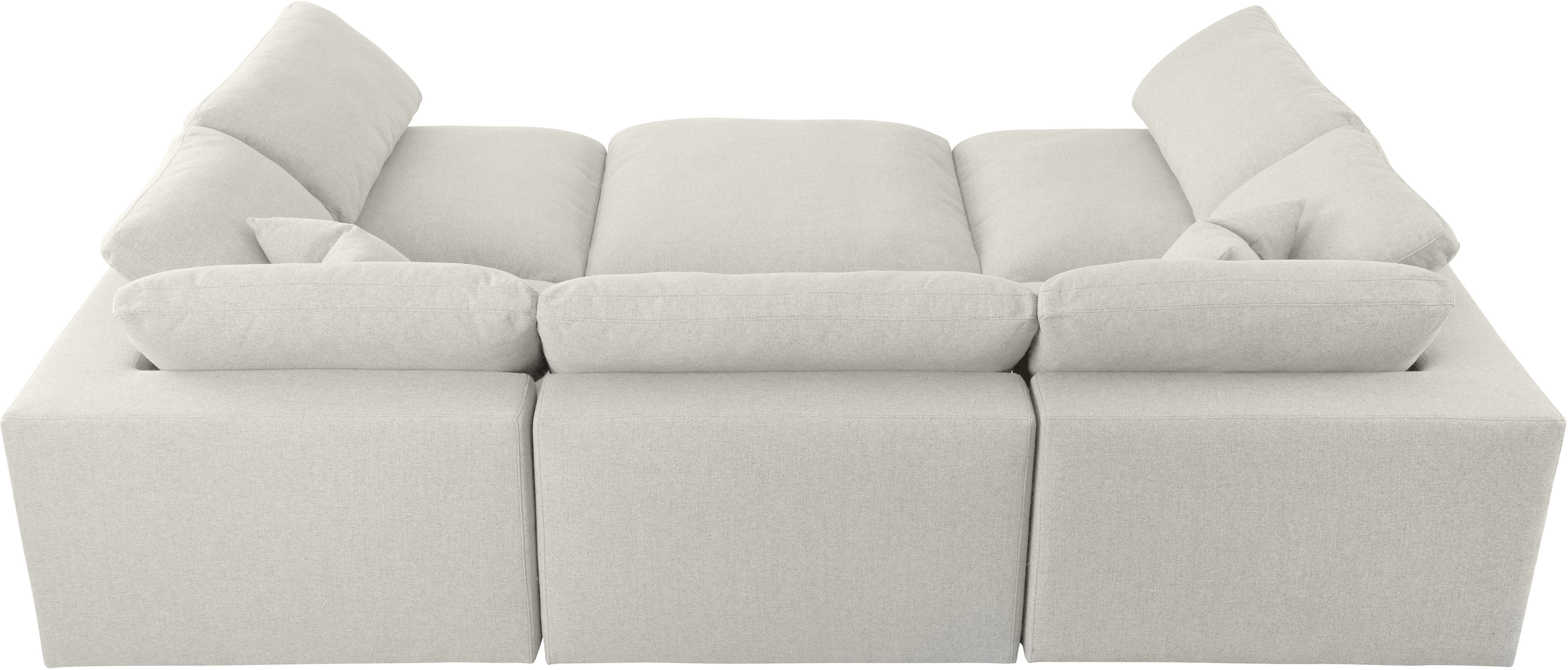 Serene Cream Linen Fabric Deluxe Cloud Modular Sectional - Image 43