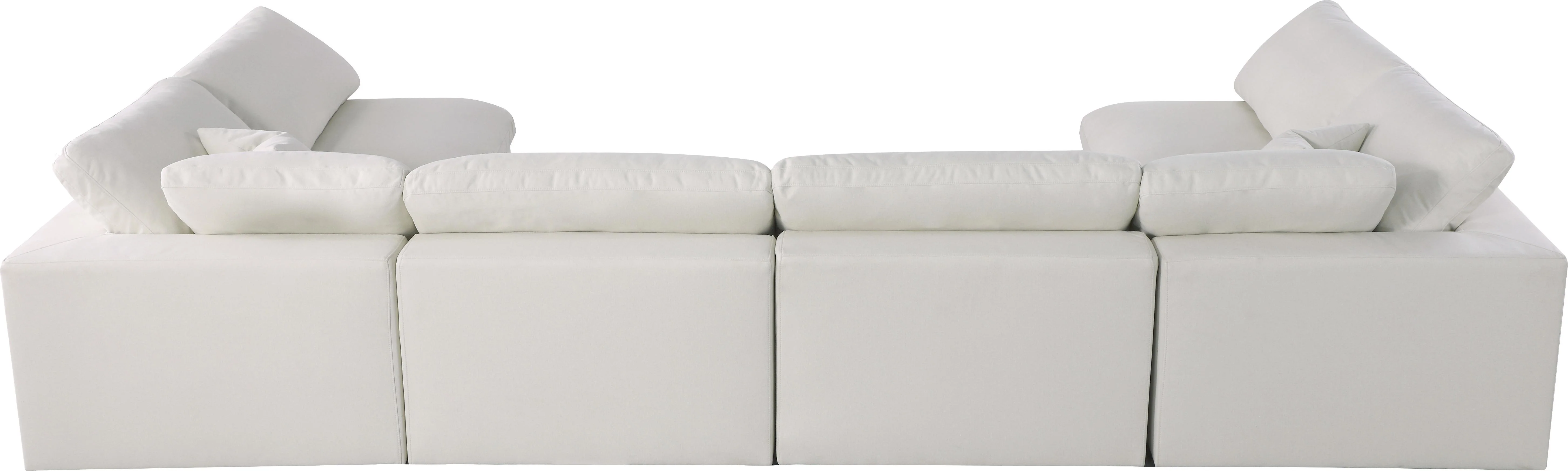 Serene Cream Linen Fabric Deluxe Cloud Modular Sectional - Image 46