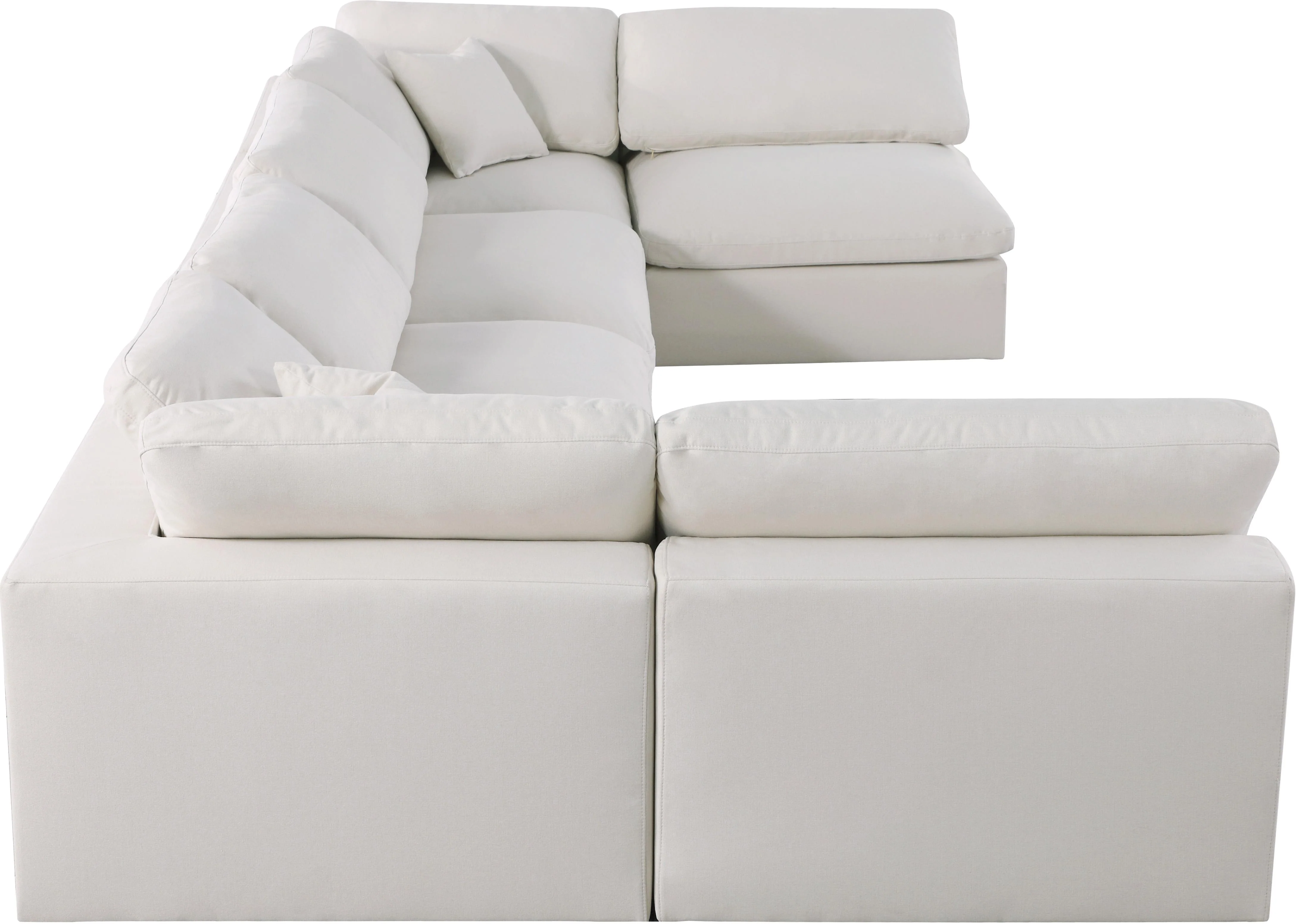 Serene Cream Linen Fabric Deluxe Cloud Modular Sectional - Image 47