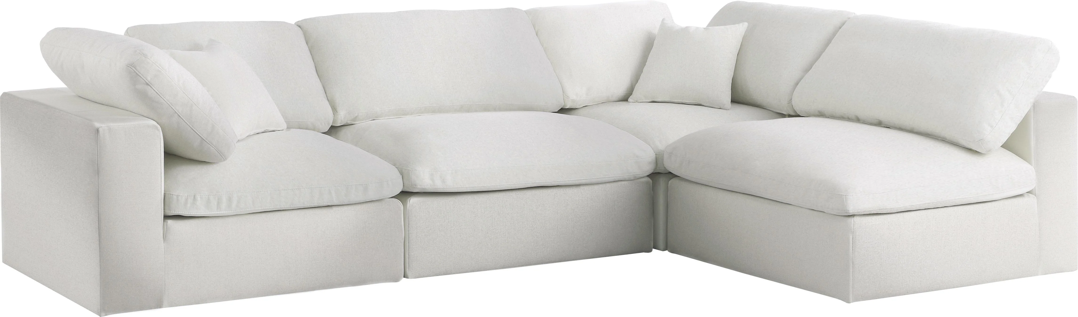 Serene Cream Linen Fabric Deluxe Cloud Modular Sectional - Image 5