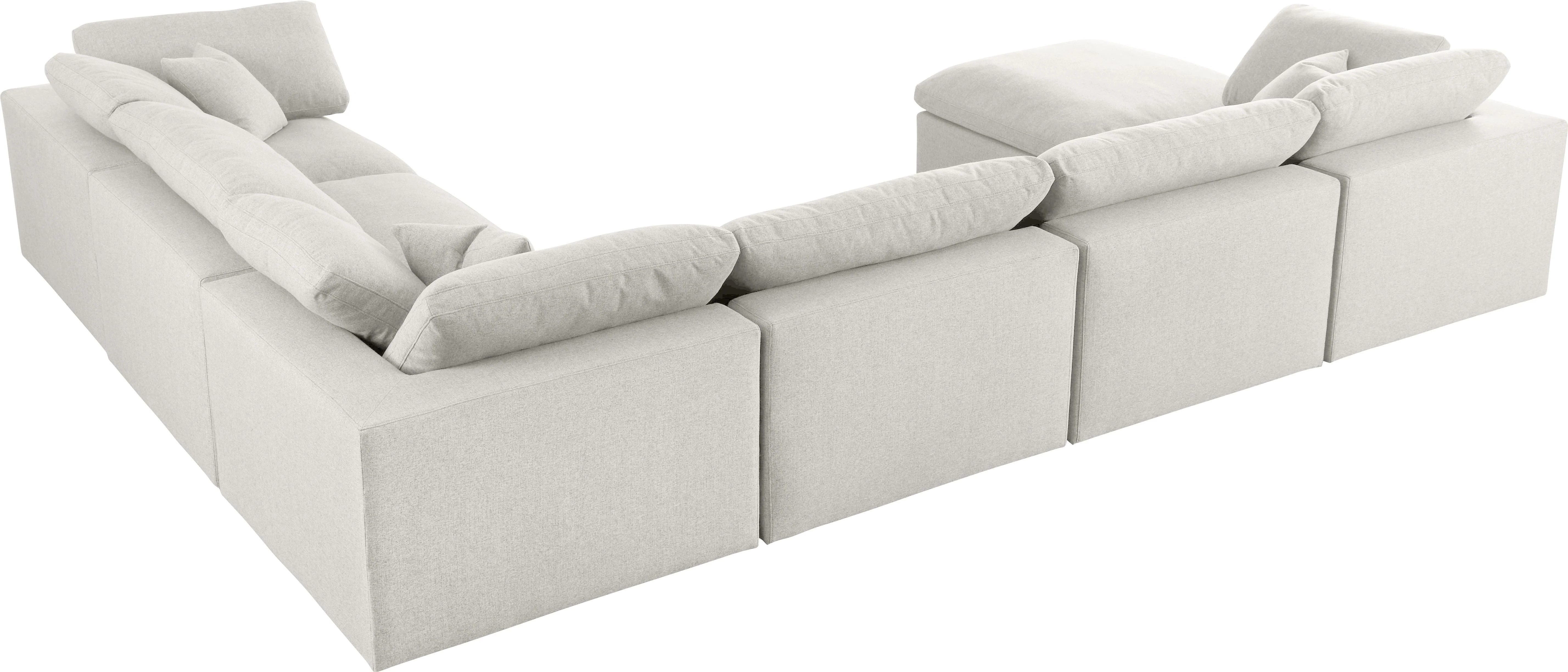 Serene Cream Linen Fabric Deluxe Cloud Modular Sectional - Image 52