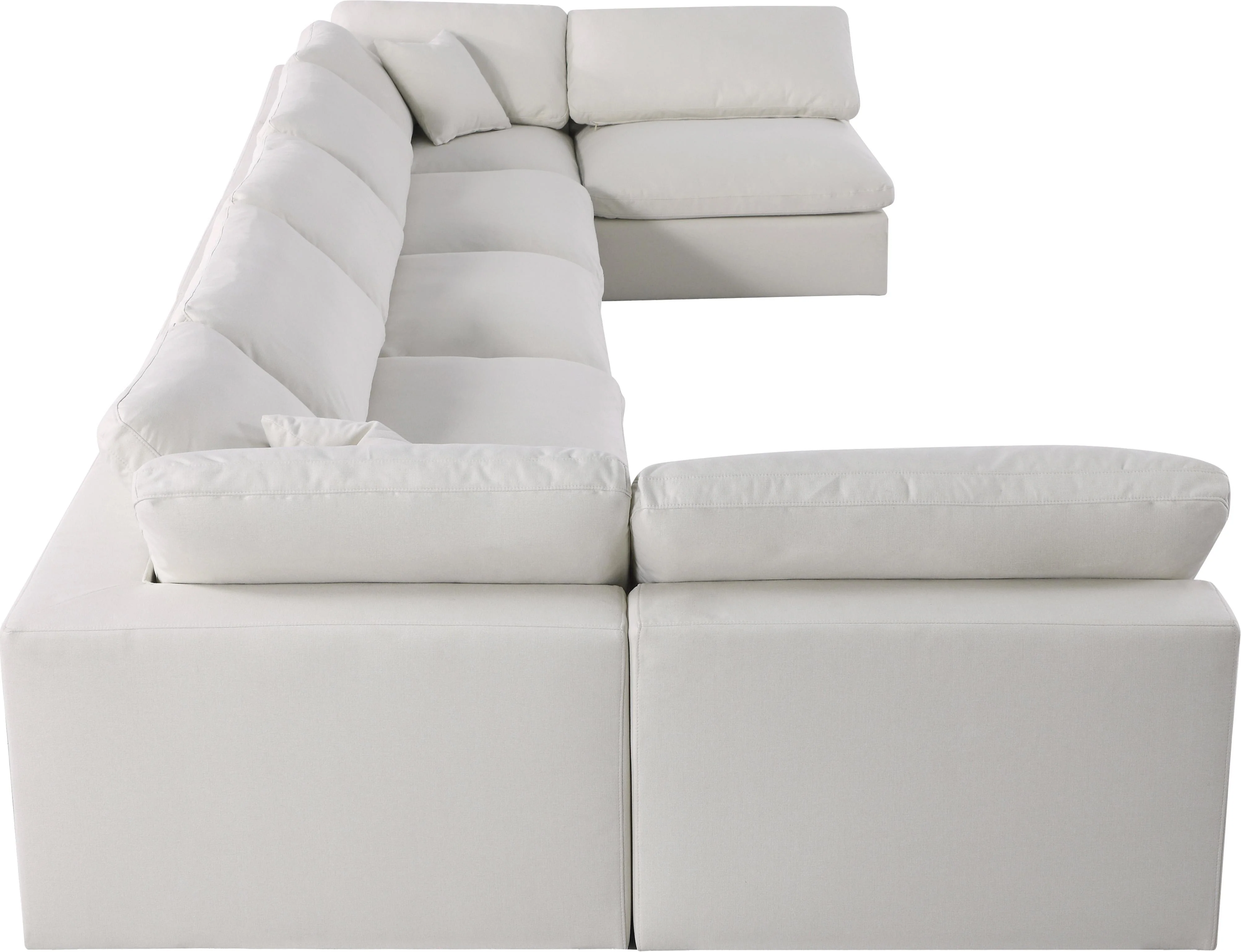 Serene Cream Linen Fabric Deluxe Cloud Modular Sectional - Image 58