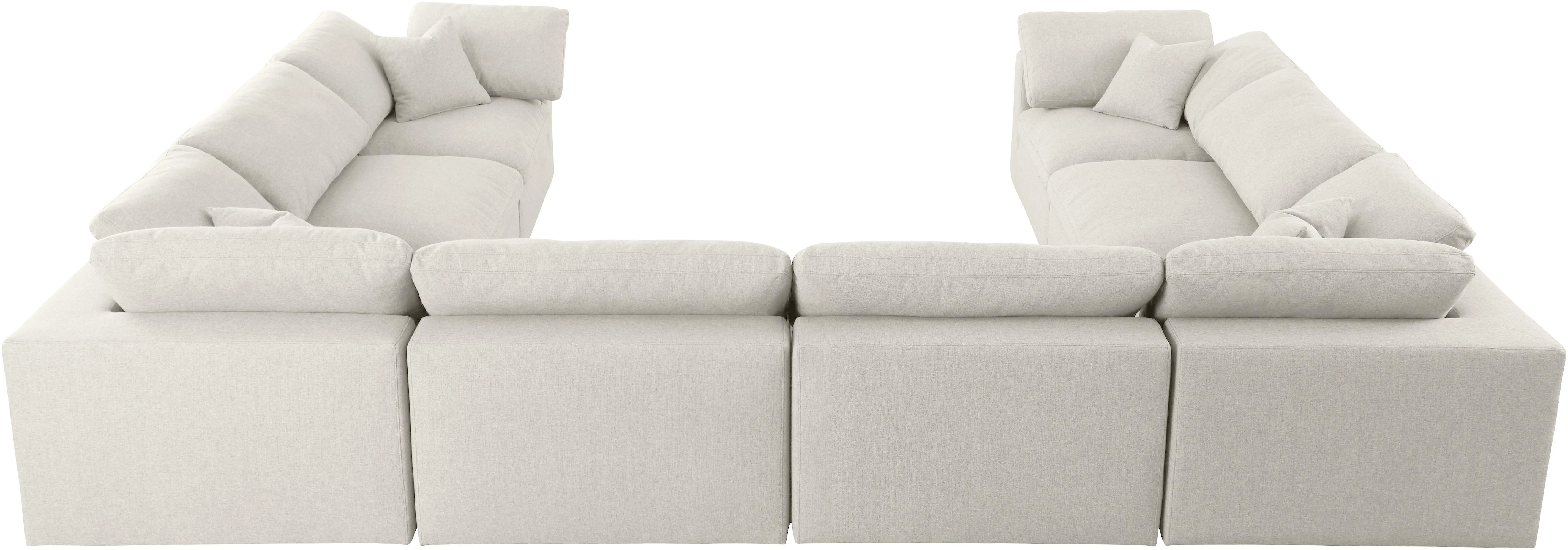 Serene Cream Linen Fabric Deluxe Cloud Modular Sectional - Image 62