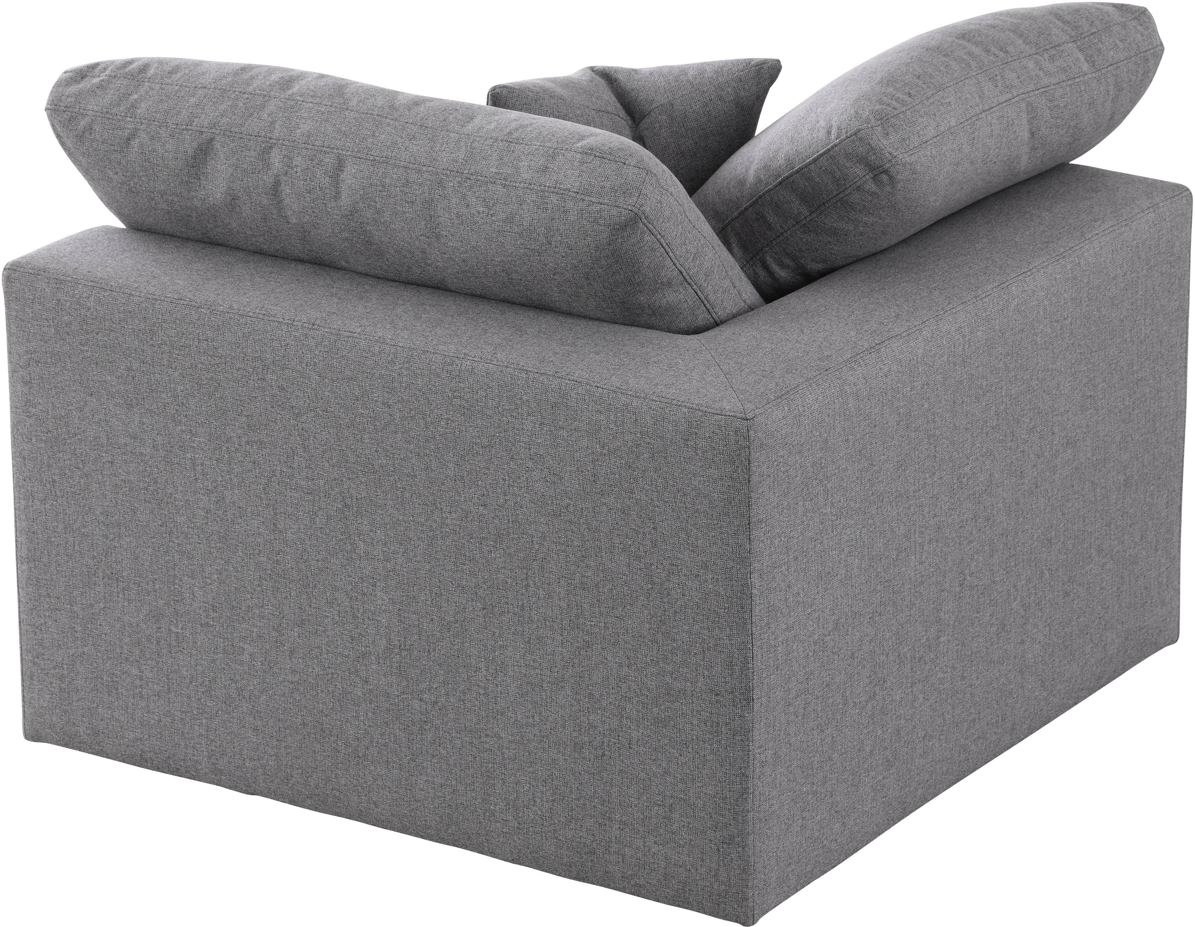 Serene Grey Linen Fabric Deluxe Cloud Corner Chair - Image 3
