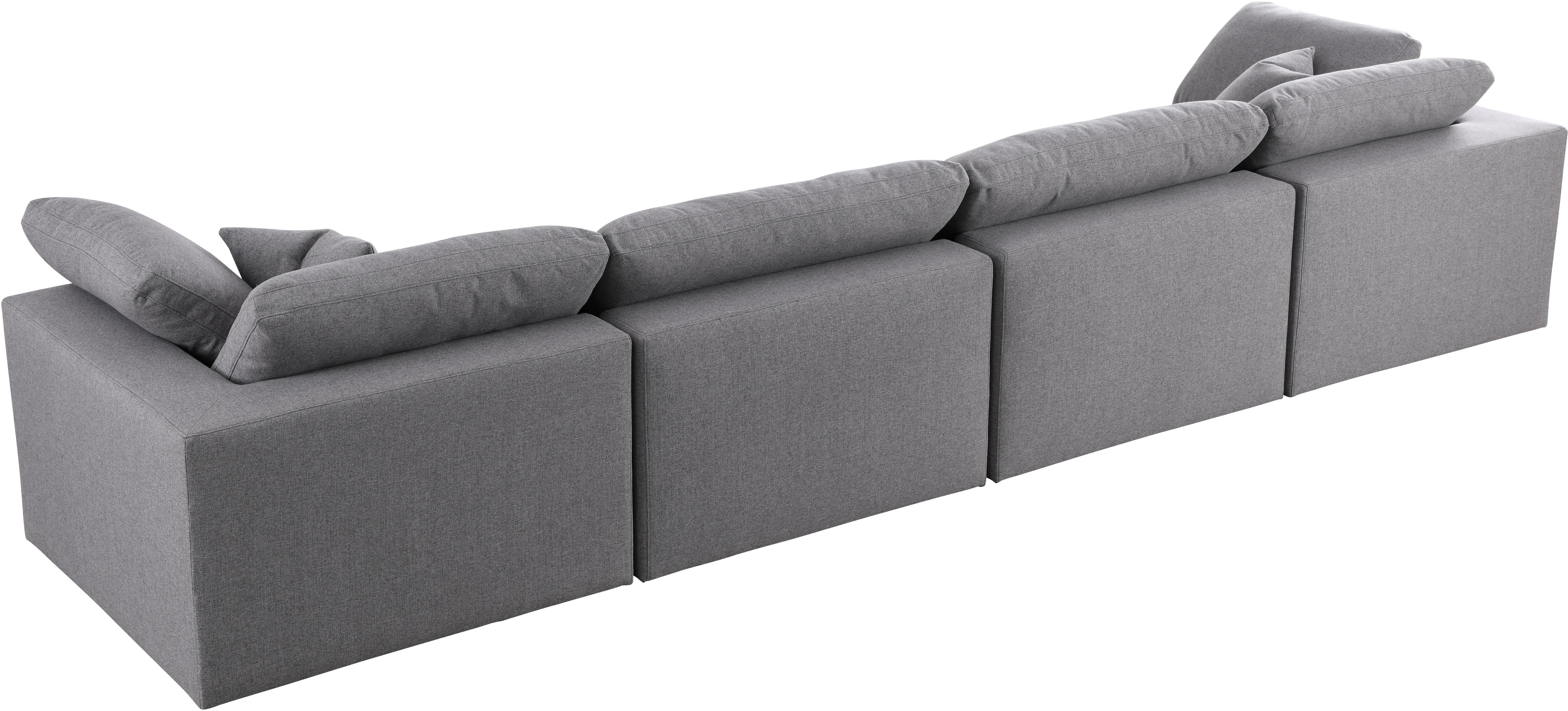 Serene Grey Linen Fabric Deluxe Cloud Modular Sofa - Image 6