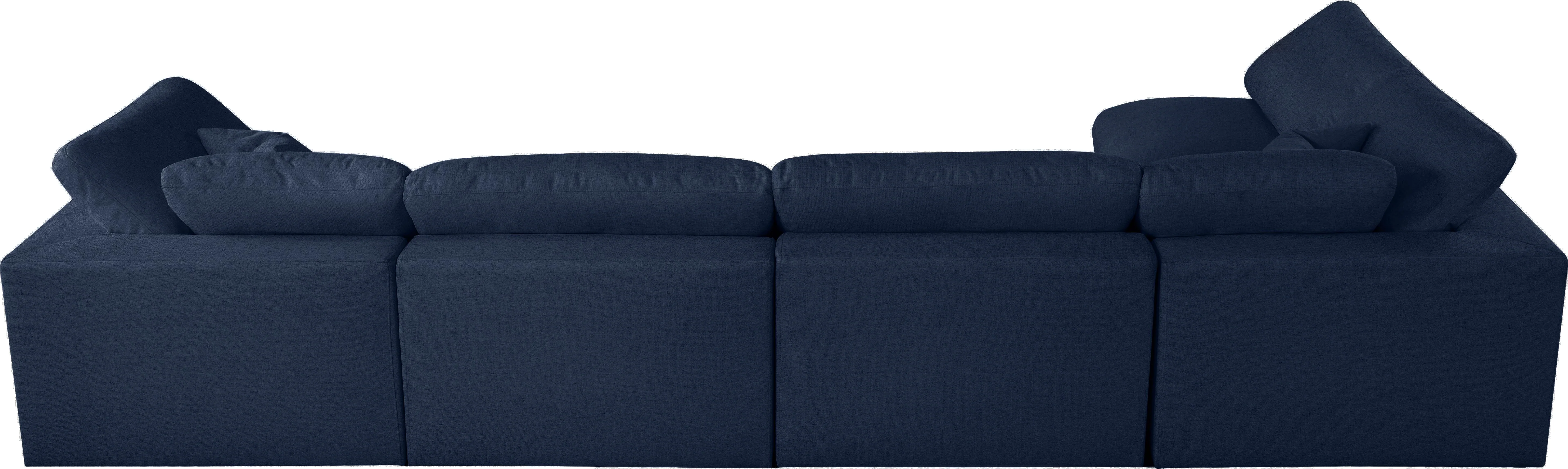 Serene Navy Linen Fabric Deluxe Cloud Modular Sectional - Image 28