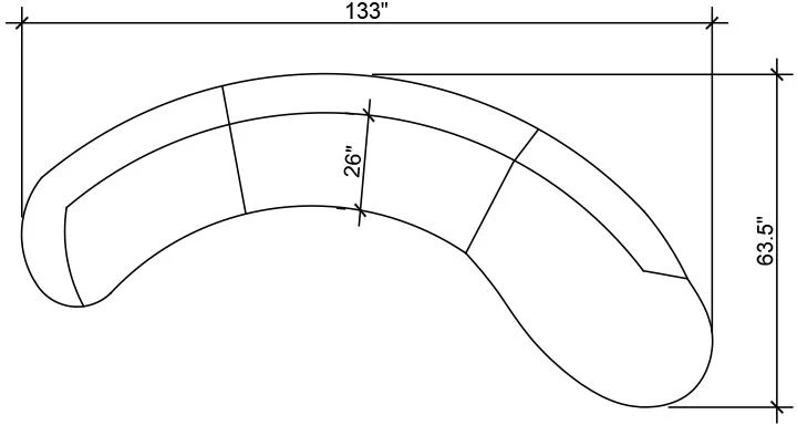 Serpentine Grey Velvet 3pc. Sectional - Image 8