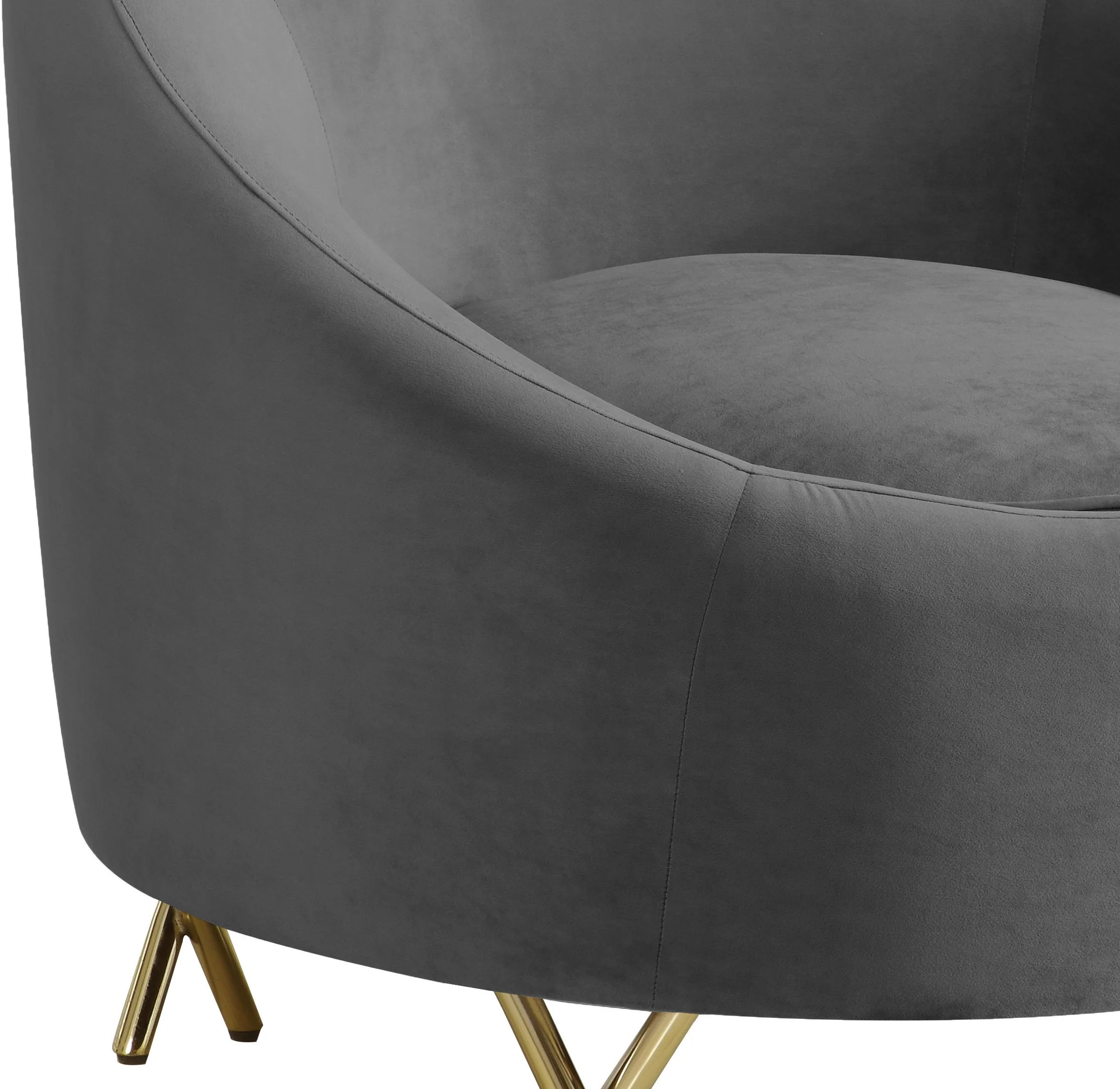 Serpentine Grey Velvet Chair - Image 4