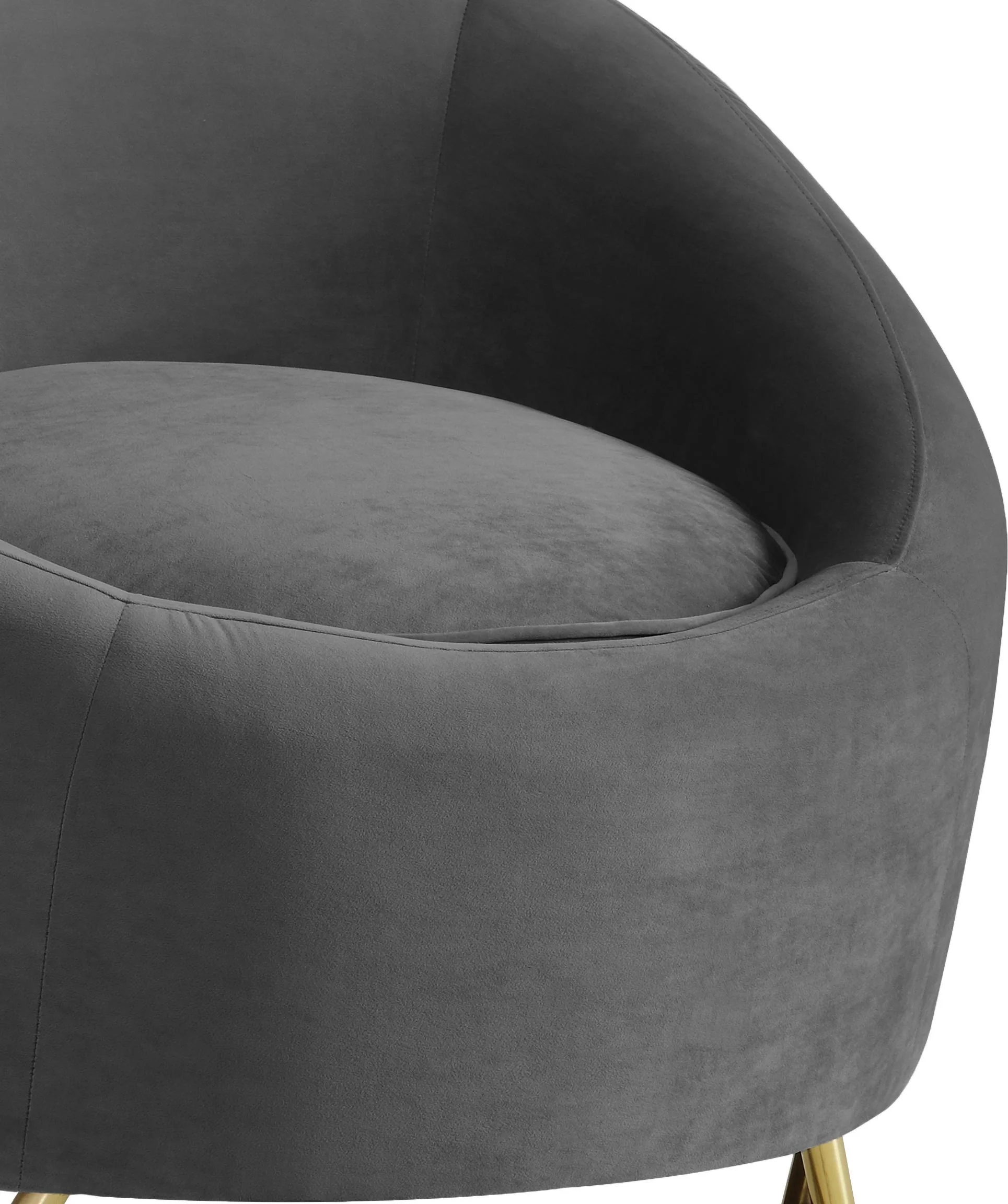 Serpentine Grey Velvet Chair - Image 5