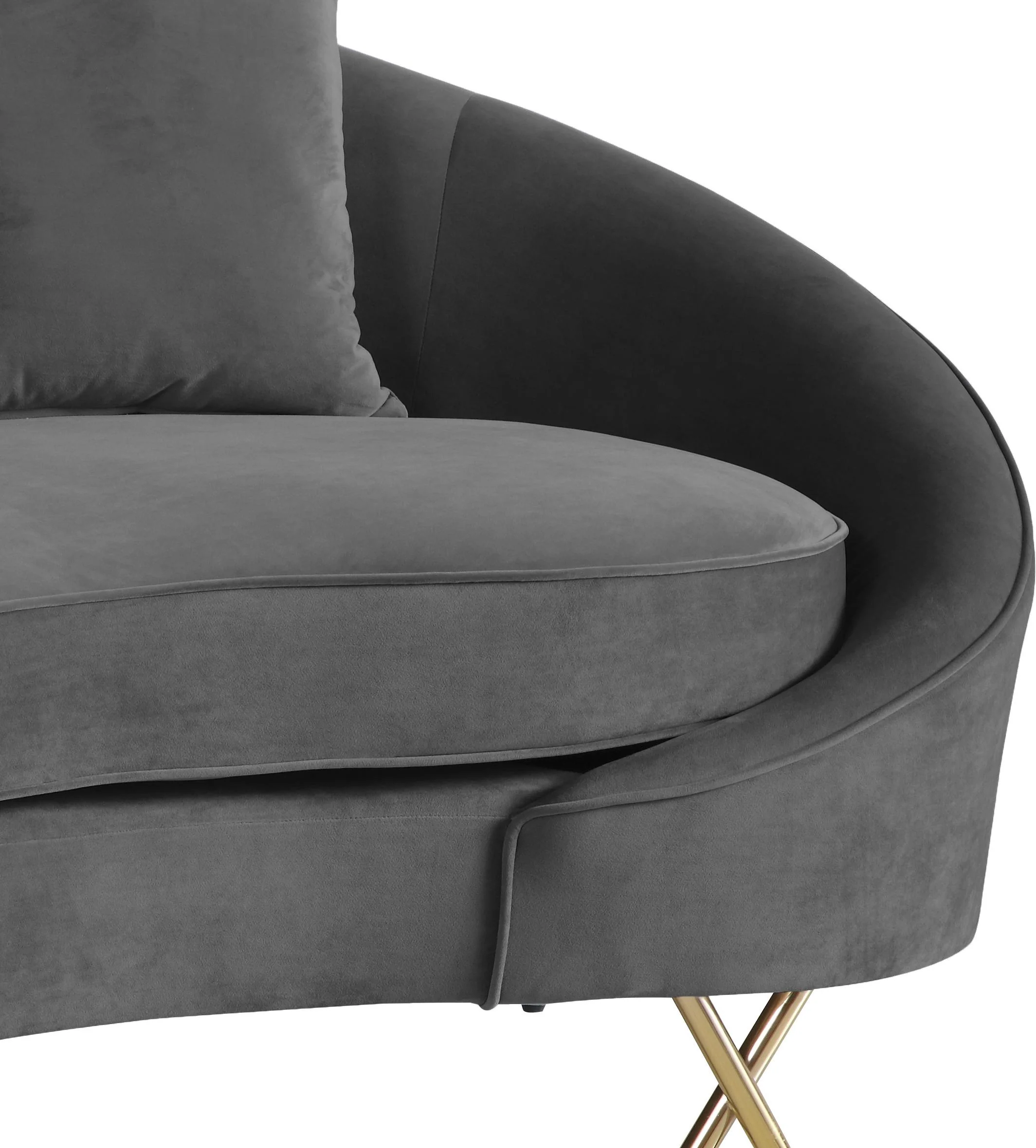 Serpentine Grey Velvet Loveseat - Image 5