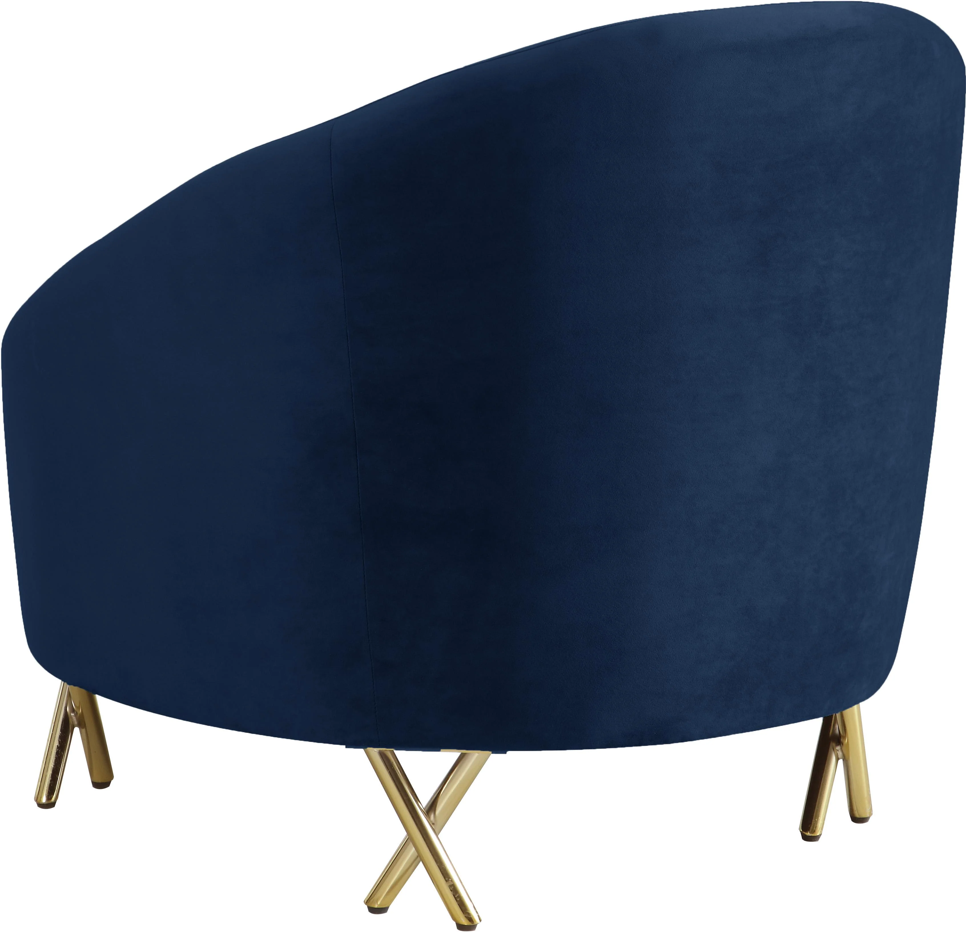 Serpentine Navy Velvet Chair - Image 3