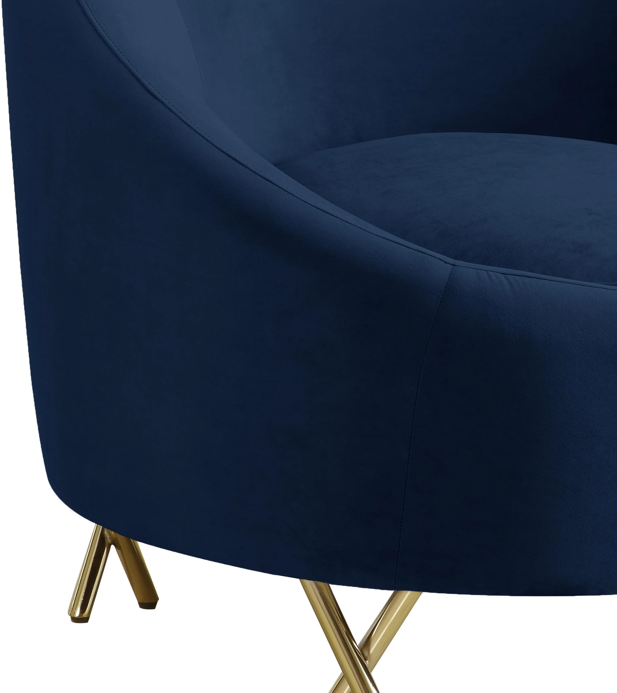 Serpentine Navy Velvet Chair - Image 4