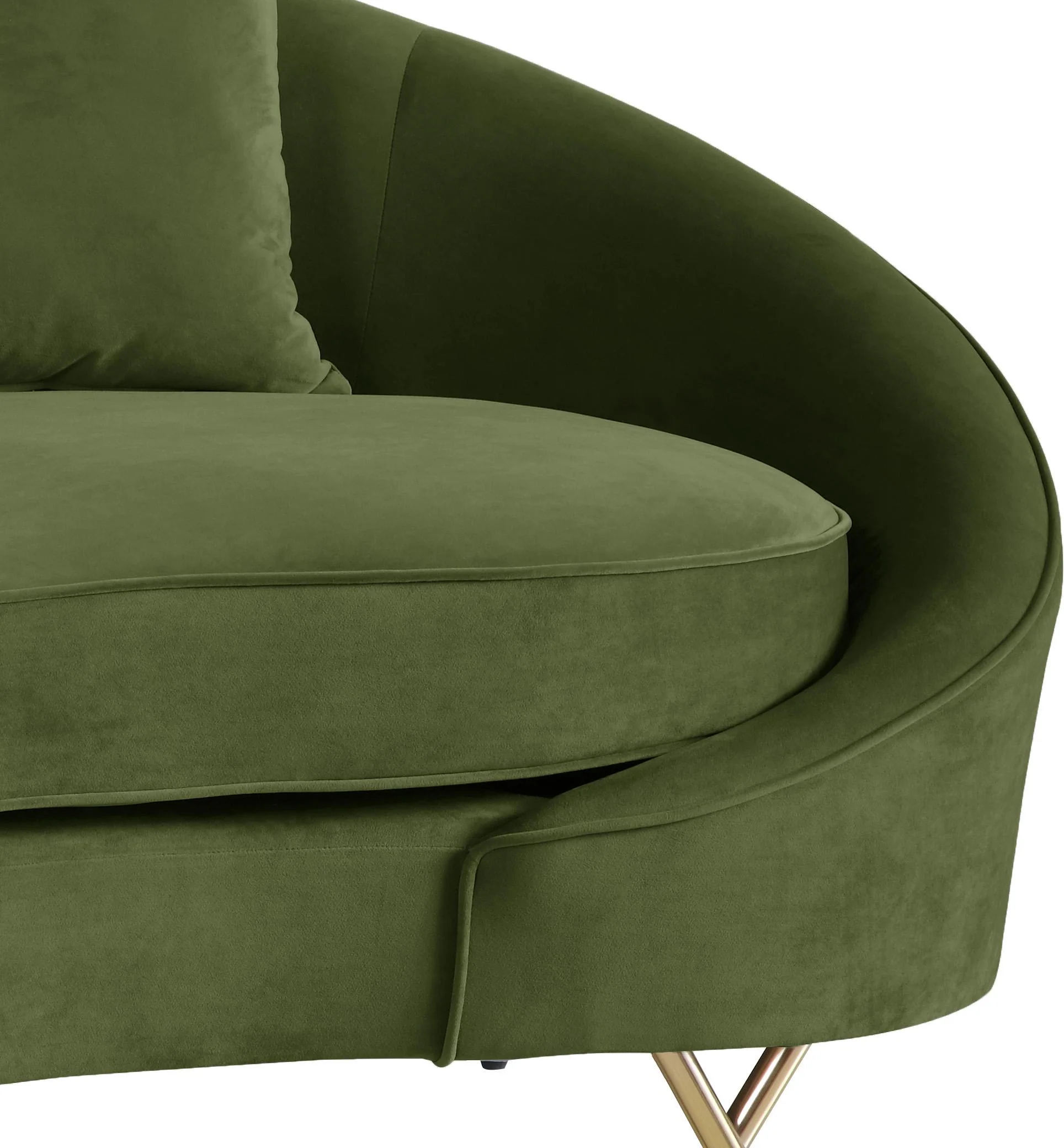 Serpentine Olive Velvet Sofa - Image 5