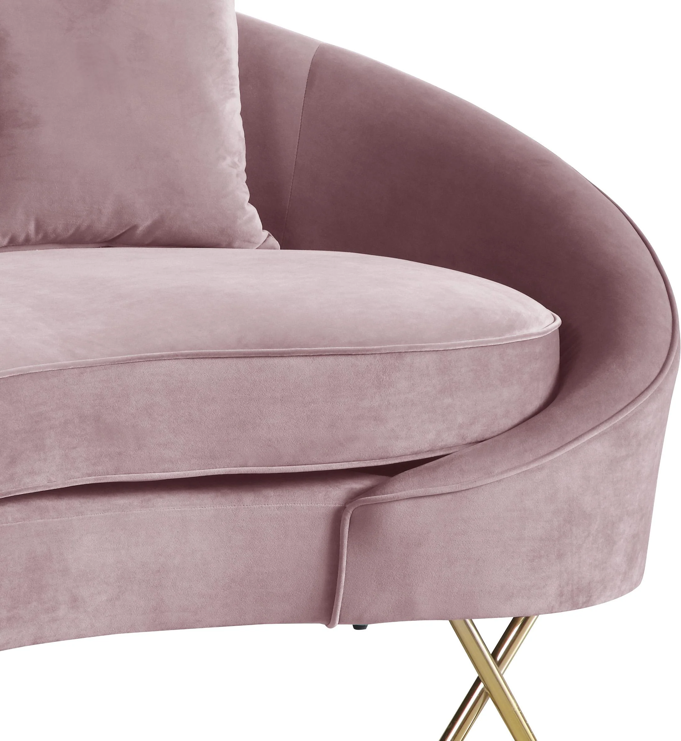 Serpentine Pink Velvet Loveseat - Image 5