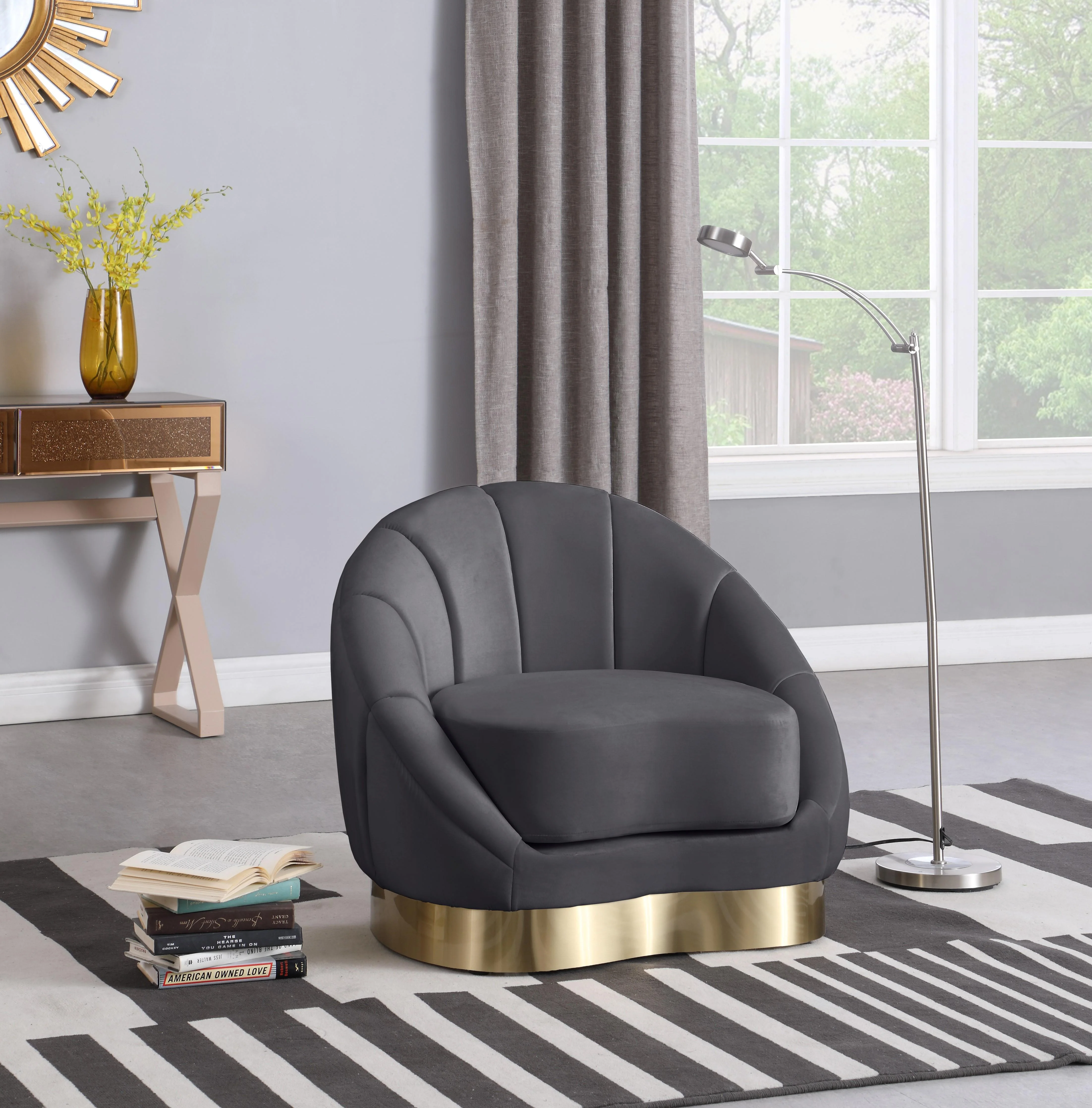 Shelly Grey Velvet Chair - Image 2