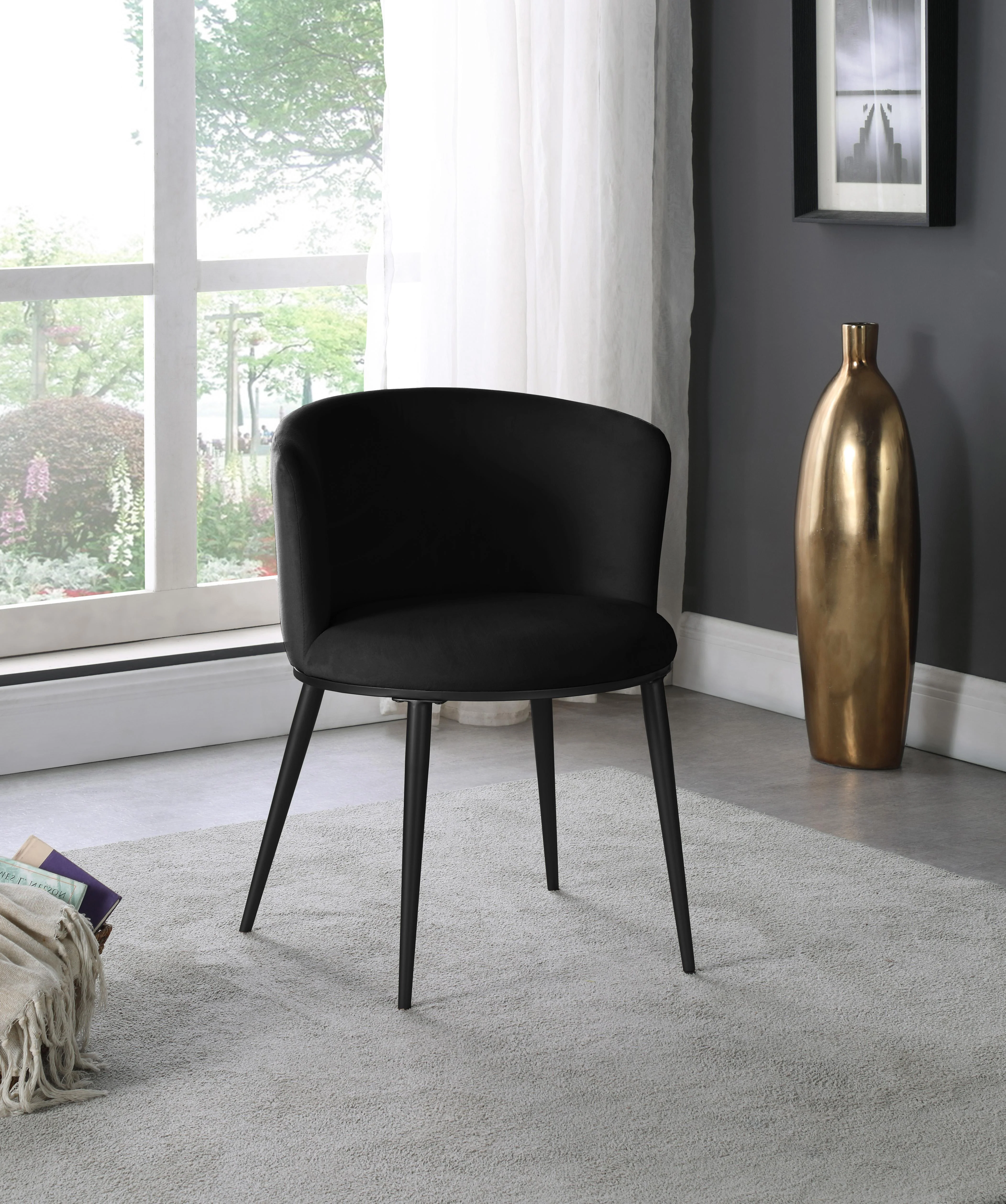 Skylar Black Velvet Dining Chair - Image 8