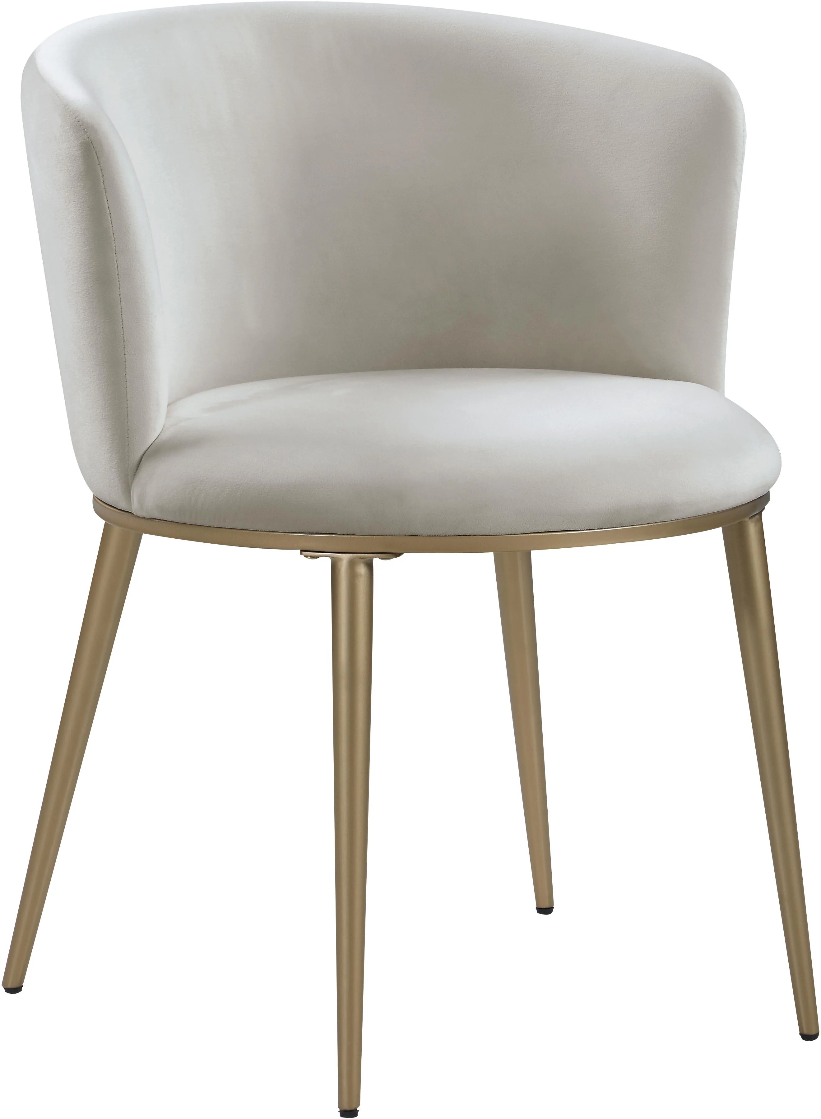 Skylar Cream Velvet Dining Chair - Image 6