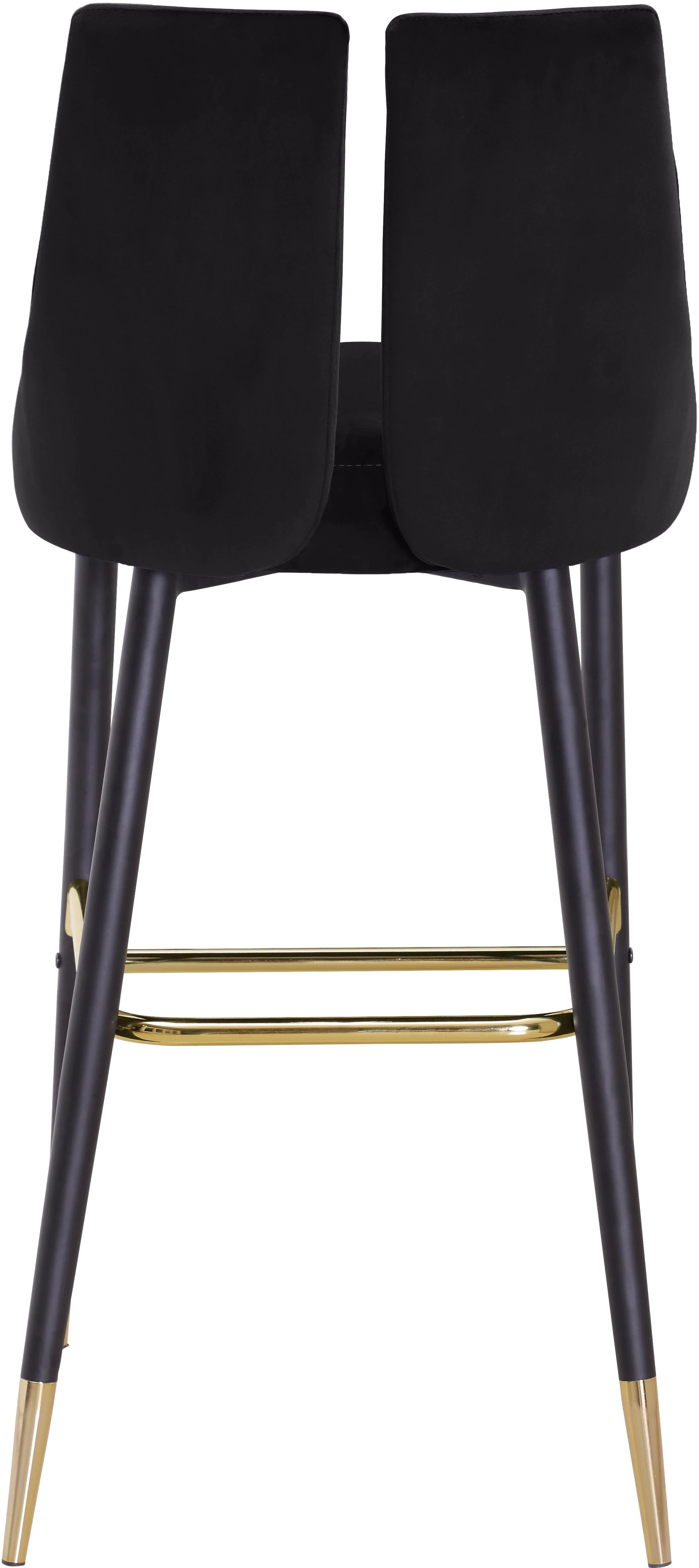 Sleek Black Velvet Stool - Image 2