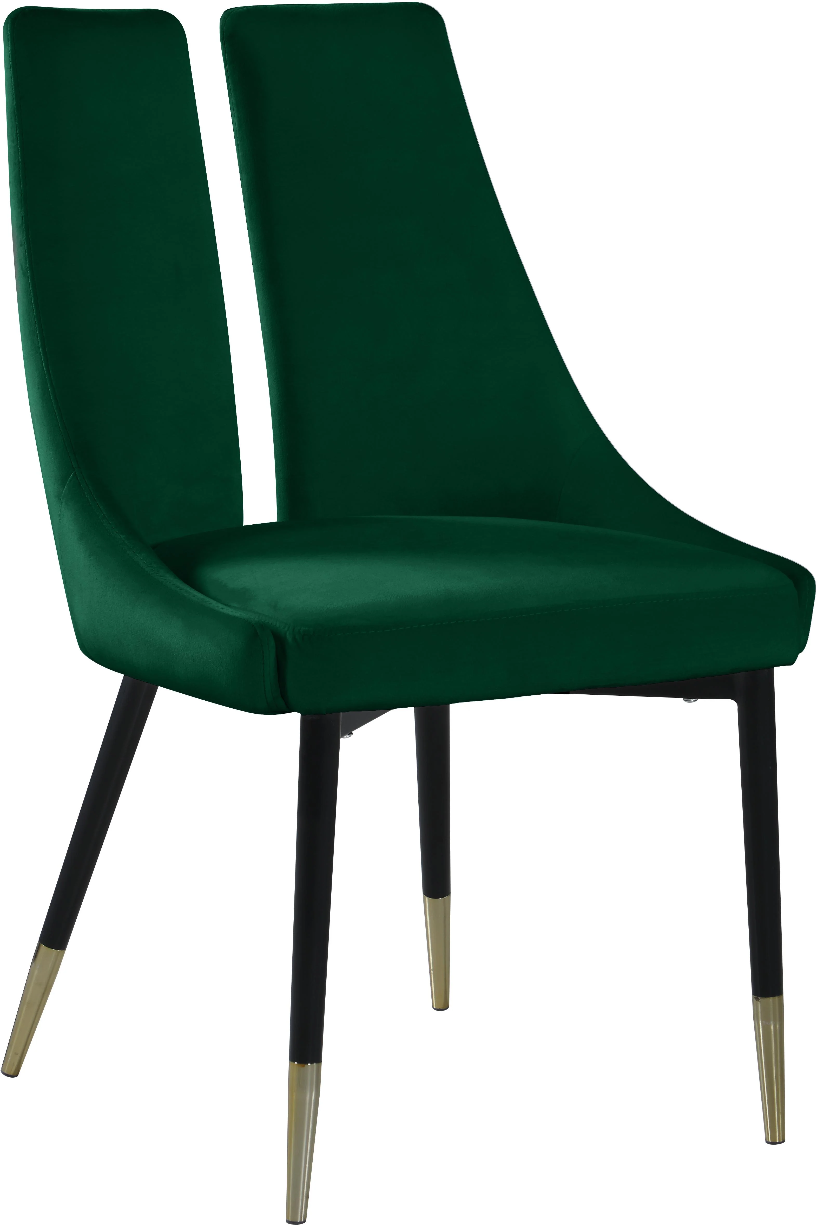 Sleek Green Velvet Dining Chair - Image 5