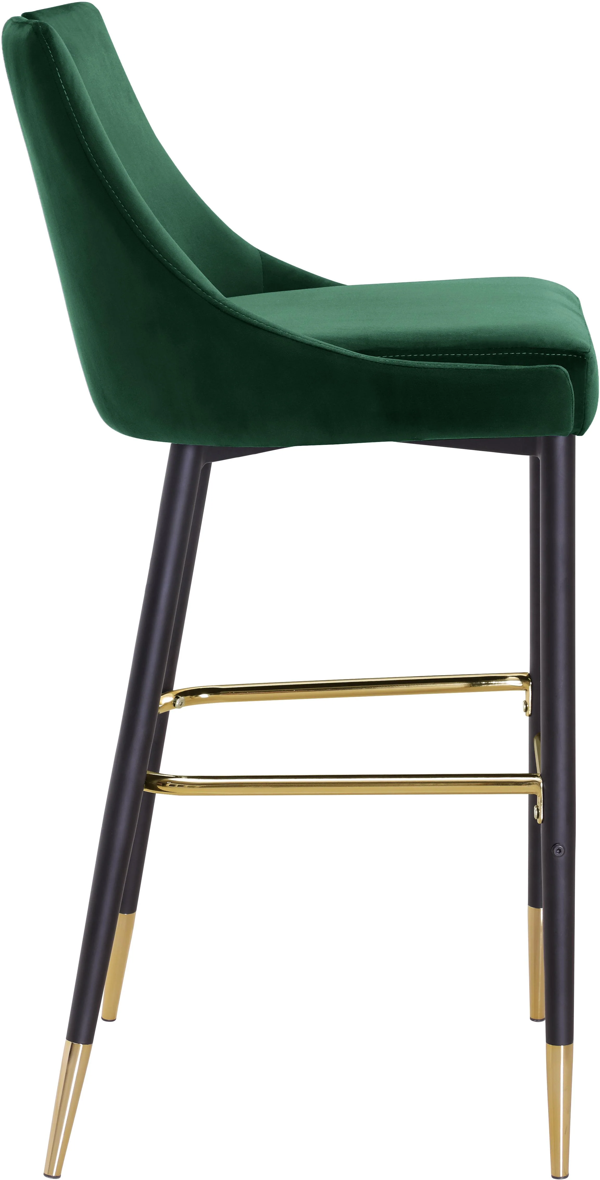 Sleek Green Velvet Stool - Image 4