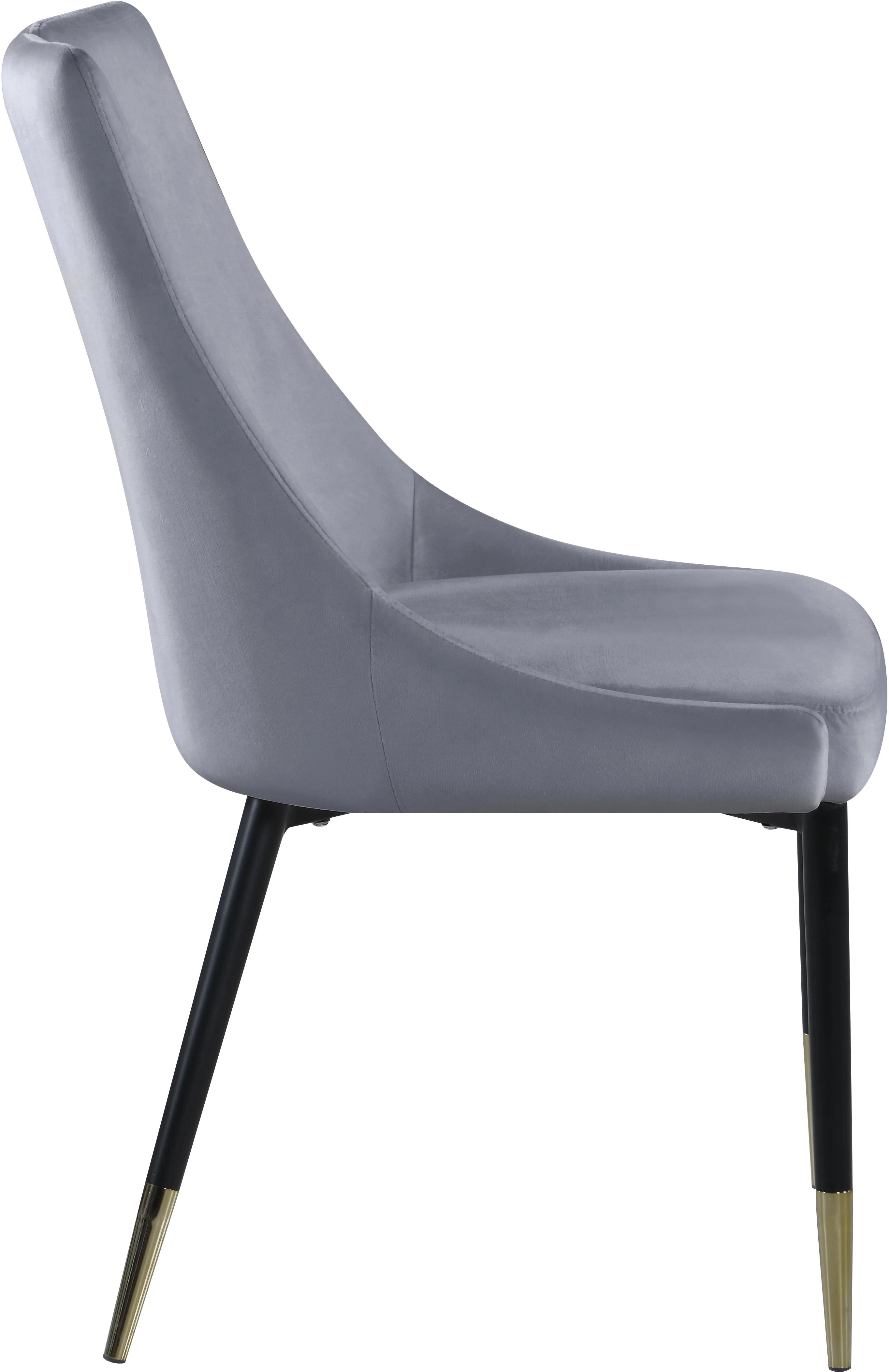 Sleek Grey Velvet Dining Chair - Image 4